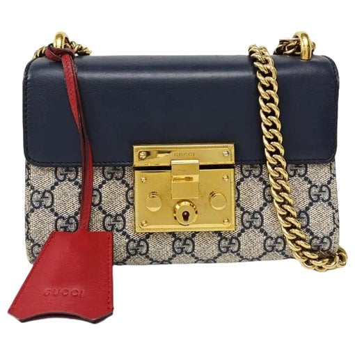 Padlock leather handbag
