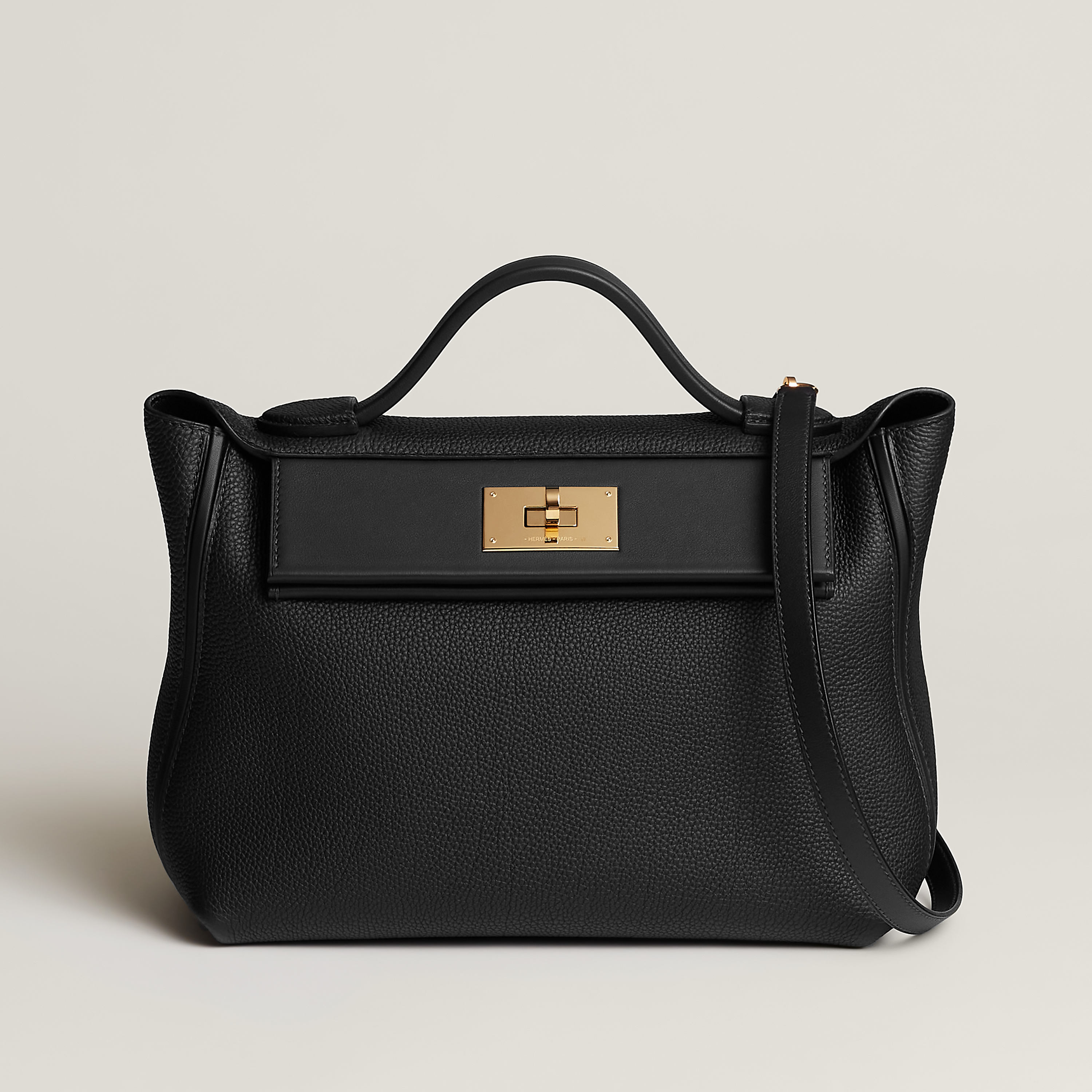 Hermès 24/24 24 cm calfskin Noir