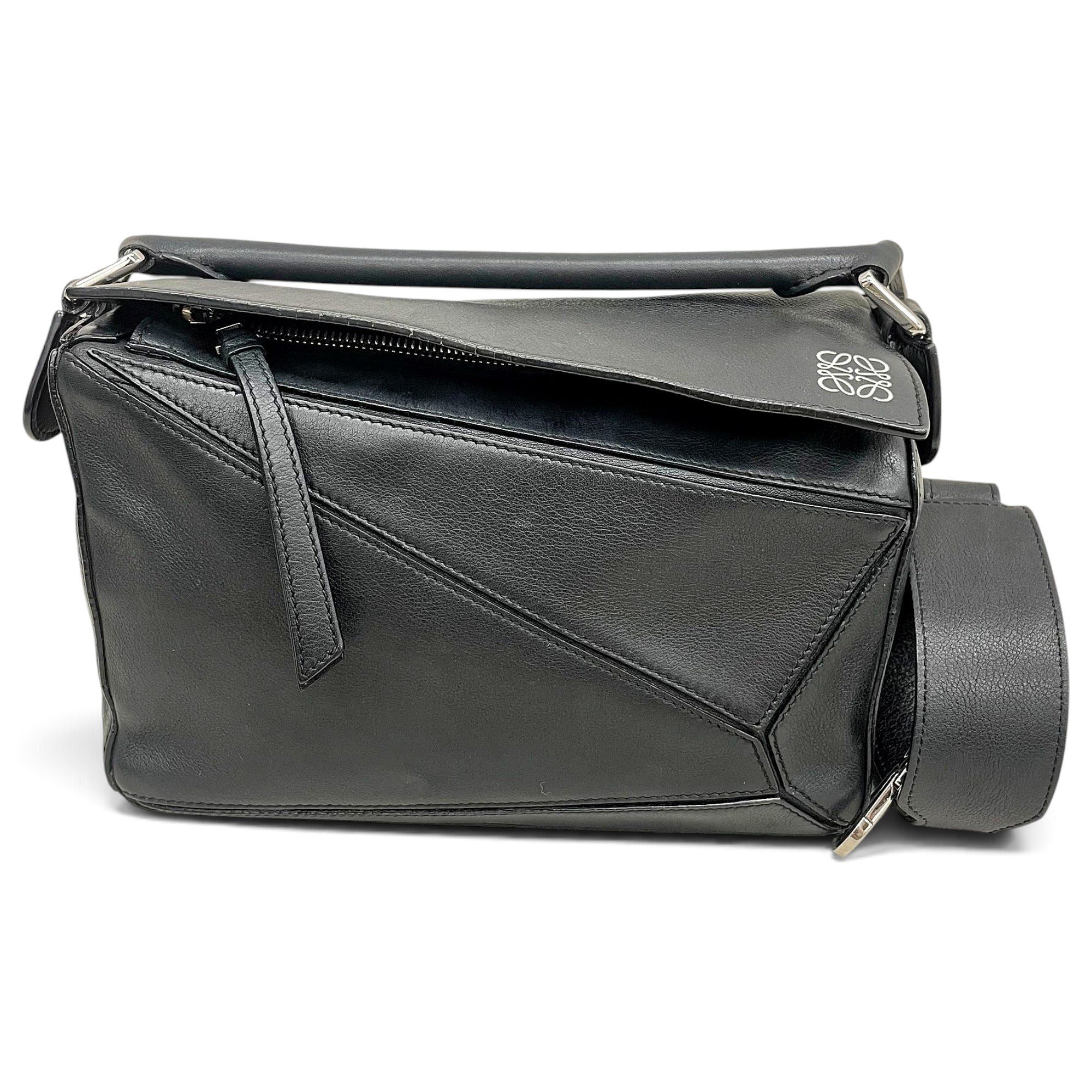 Puzzle leather handbag