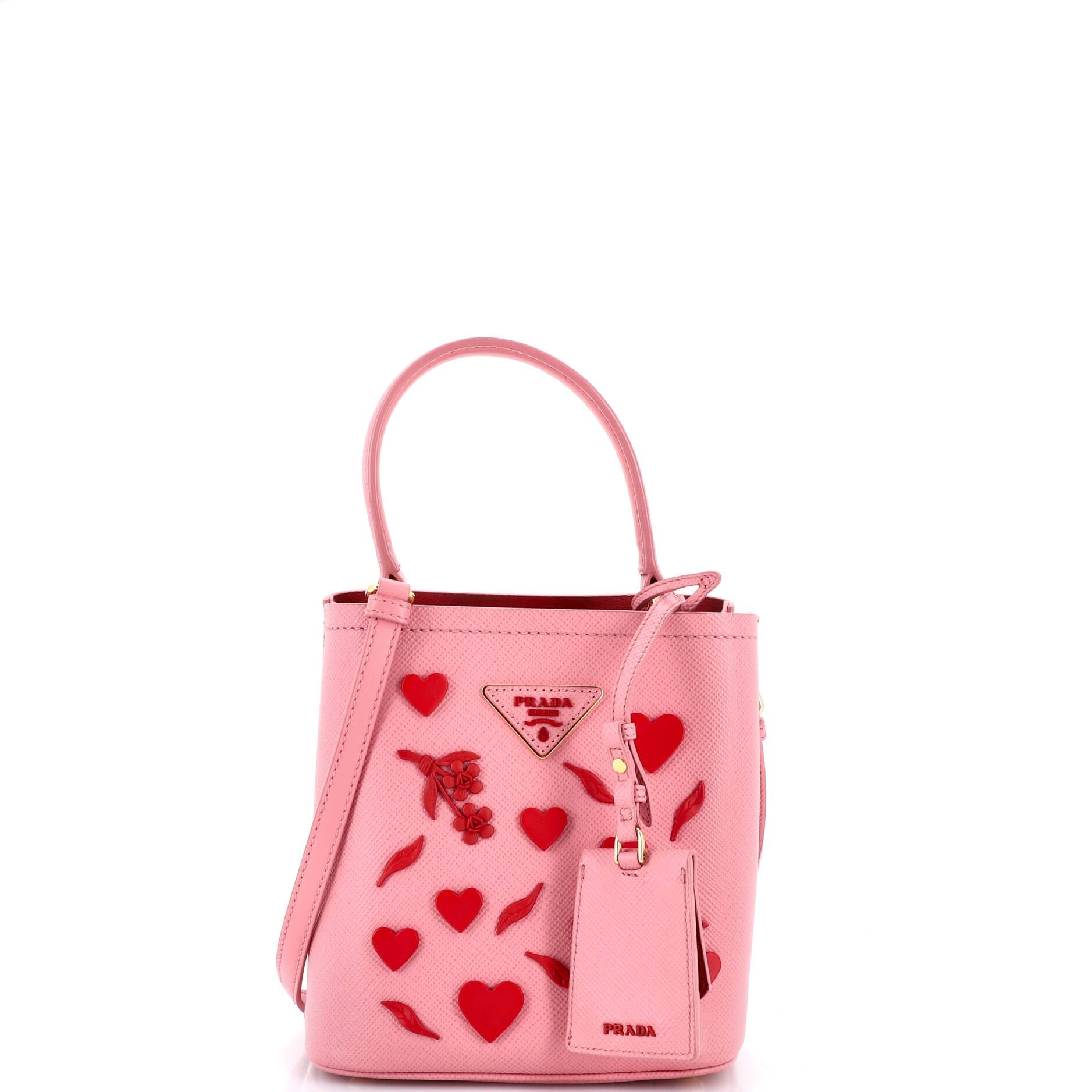 Panier Bucket Bag Embellished Saffiano Leather Small