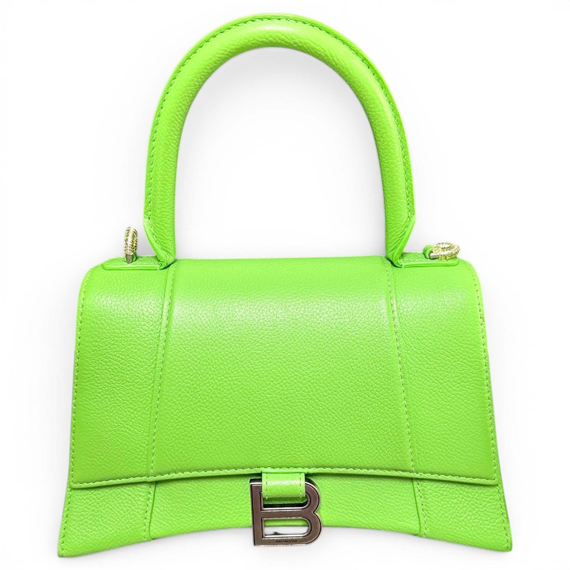 Hourglass leather handbag