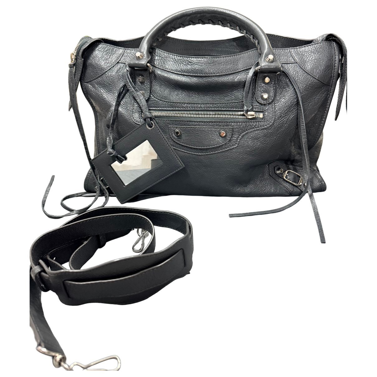 City leather handbag