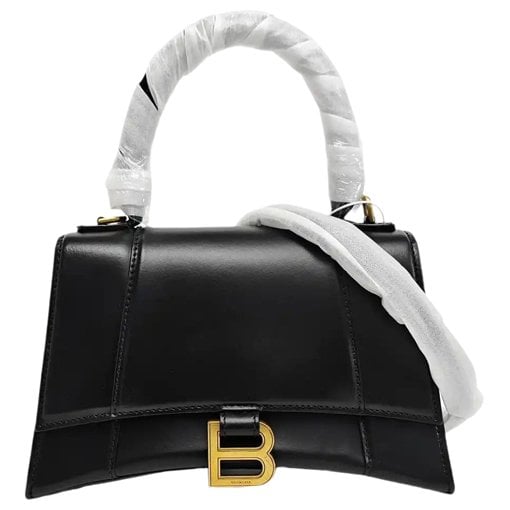 Hourglass leather handbag