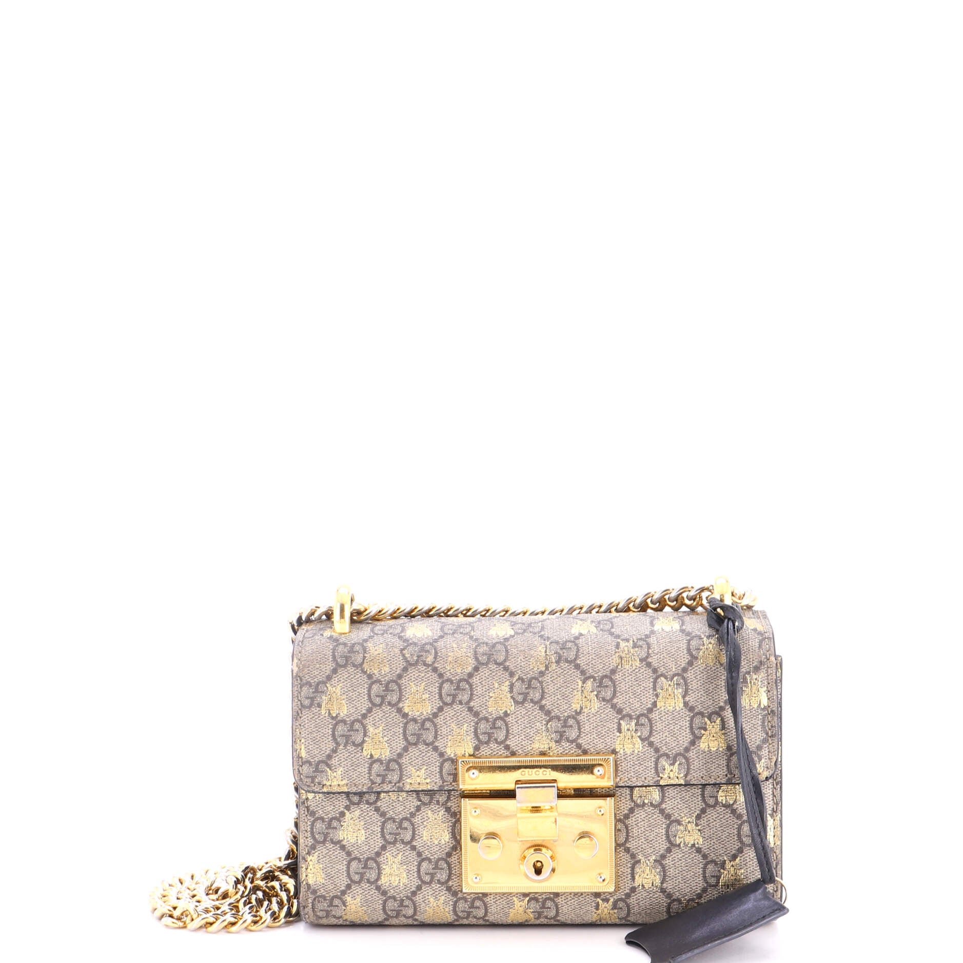Padlock Shoulder Bag Printed GG Coated Canvas Small