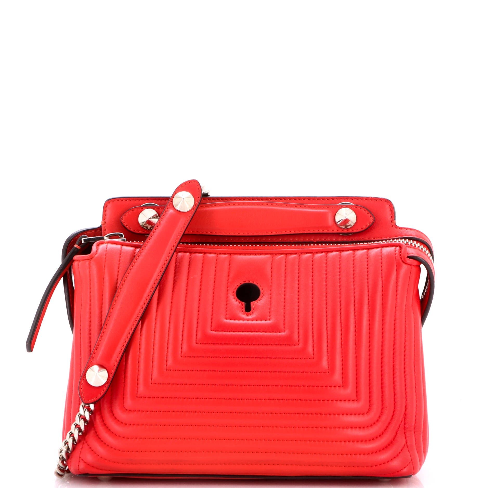 DotCom Click Shoulder Bag Quilted Leather Small