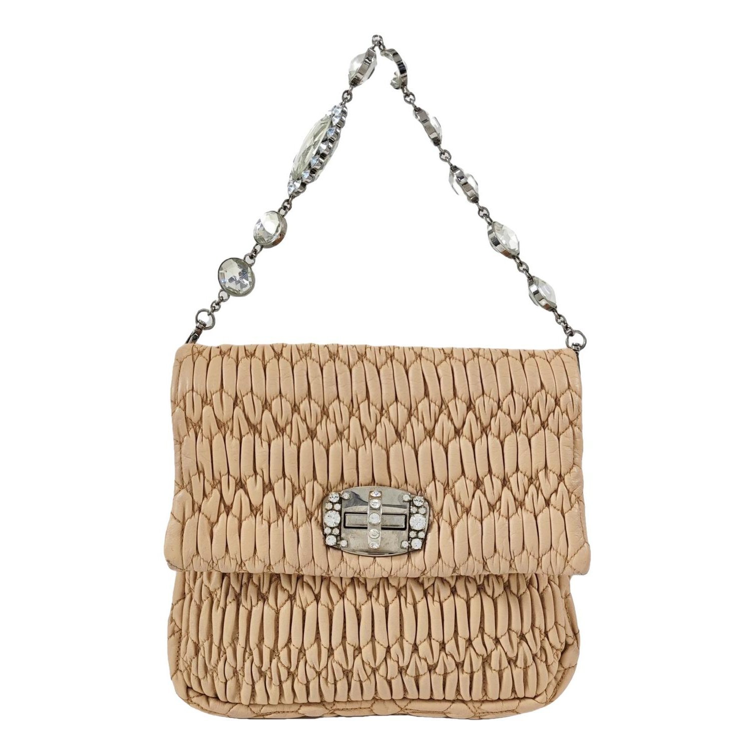 Miu Crystal leather handbag