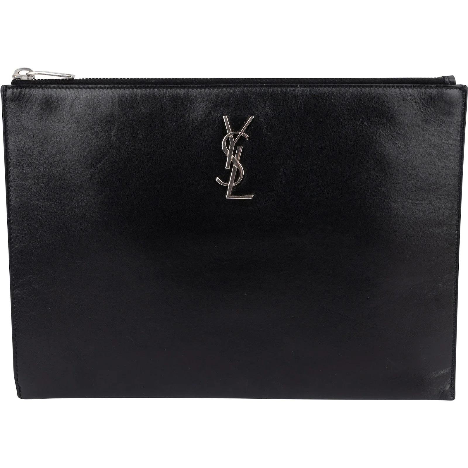 Leather clutch bag