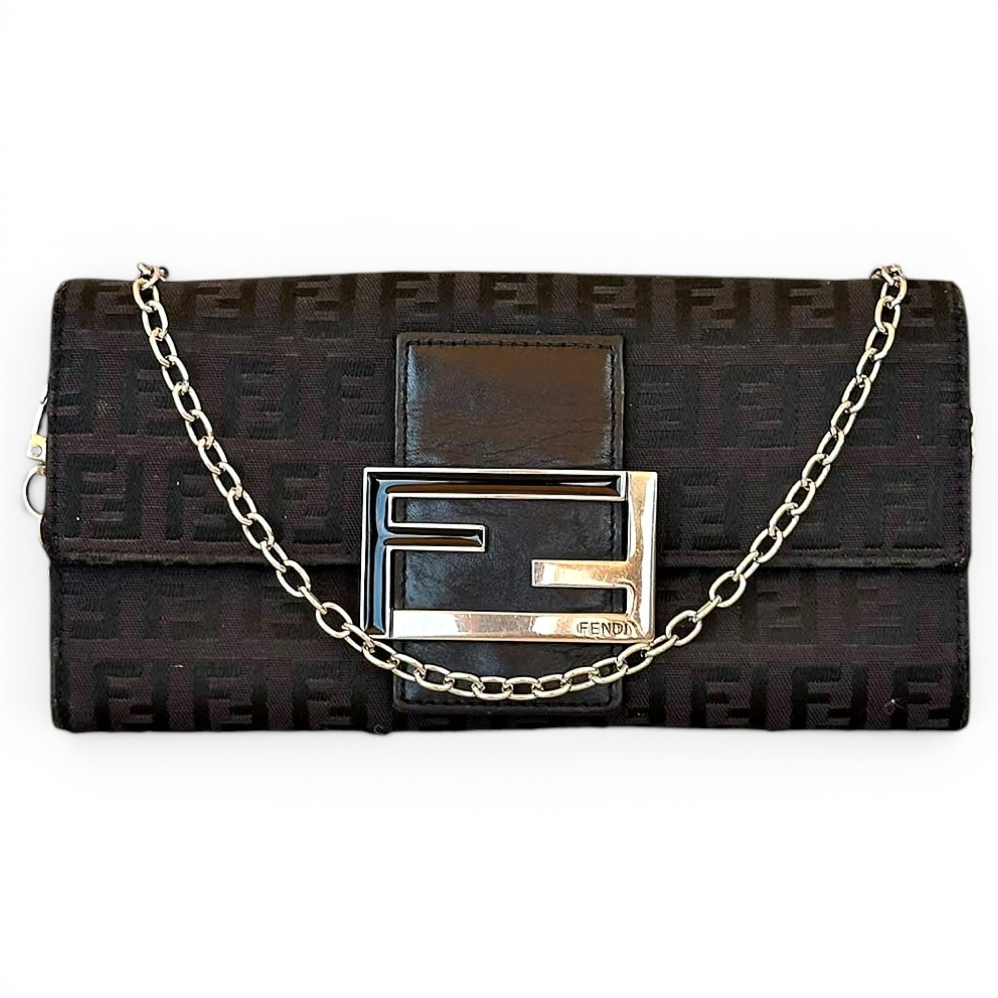 Baguette leather clutch bag