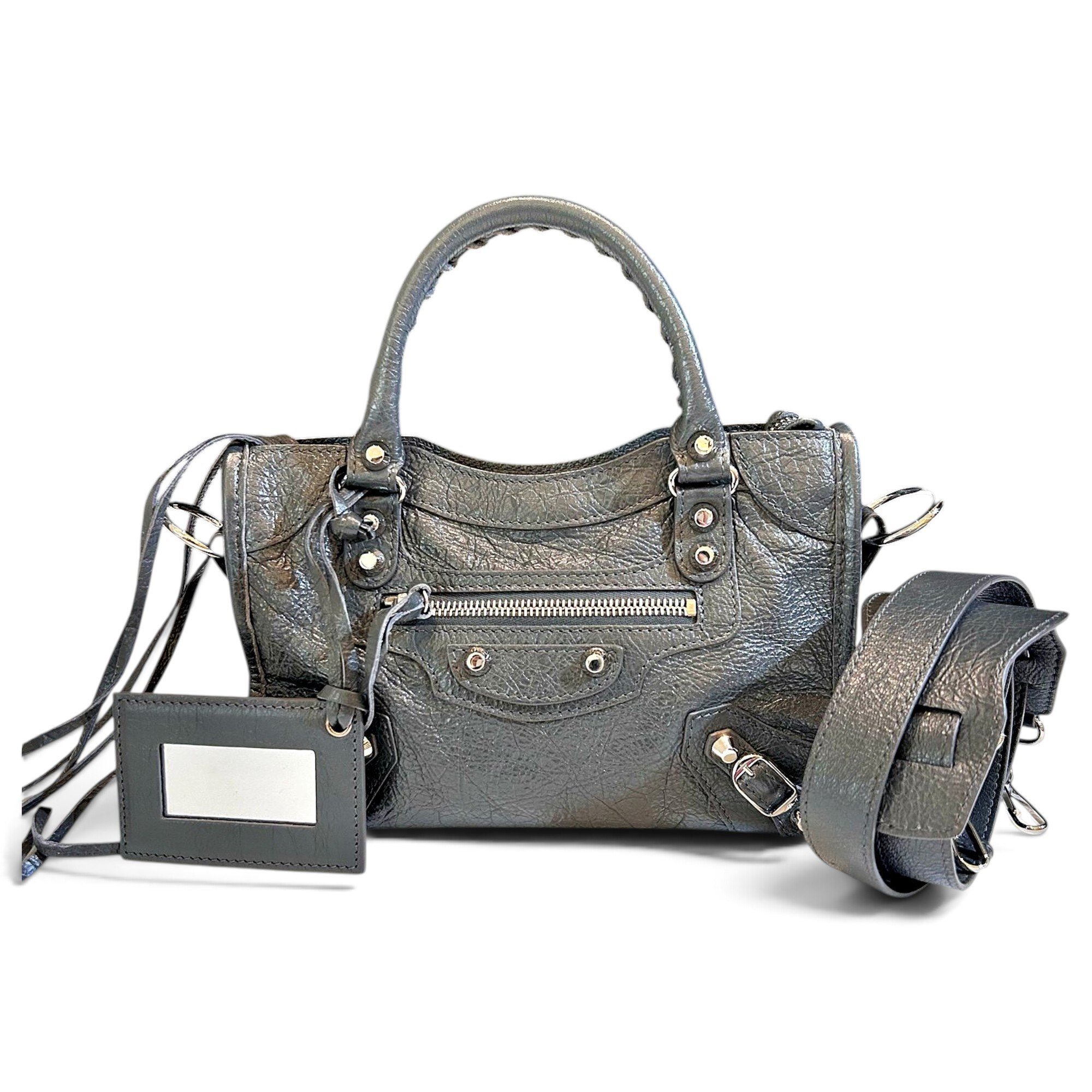City leather handbag