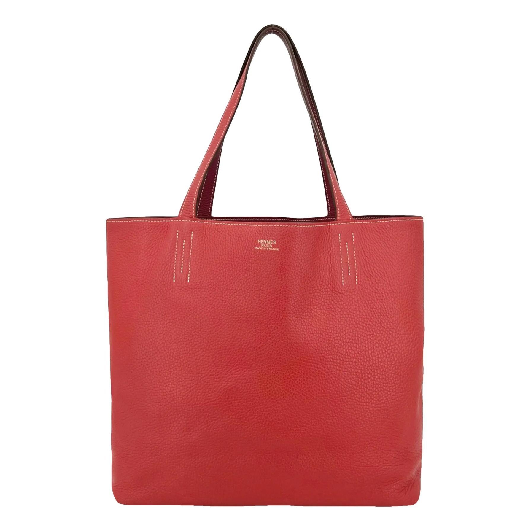 Double sens leather tote