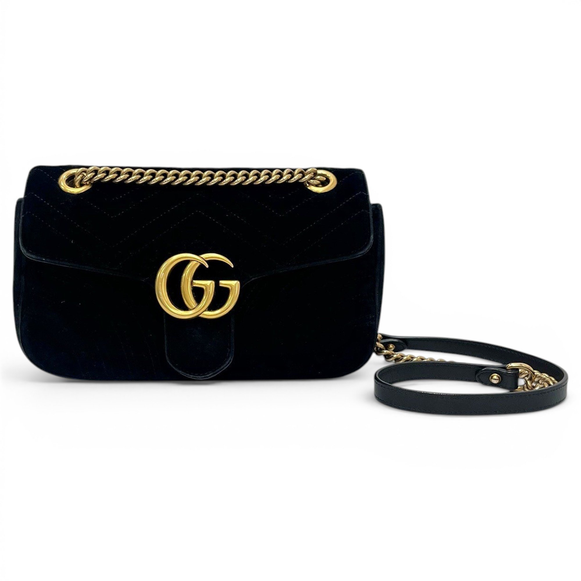 GG Marmont Flap velvet handbag