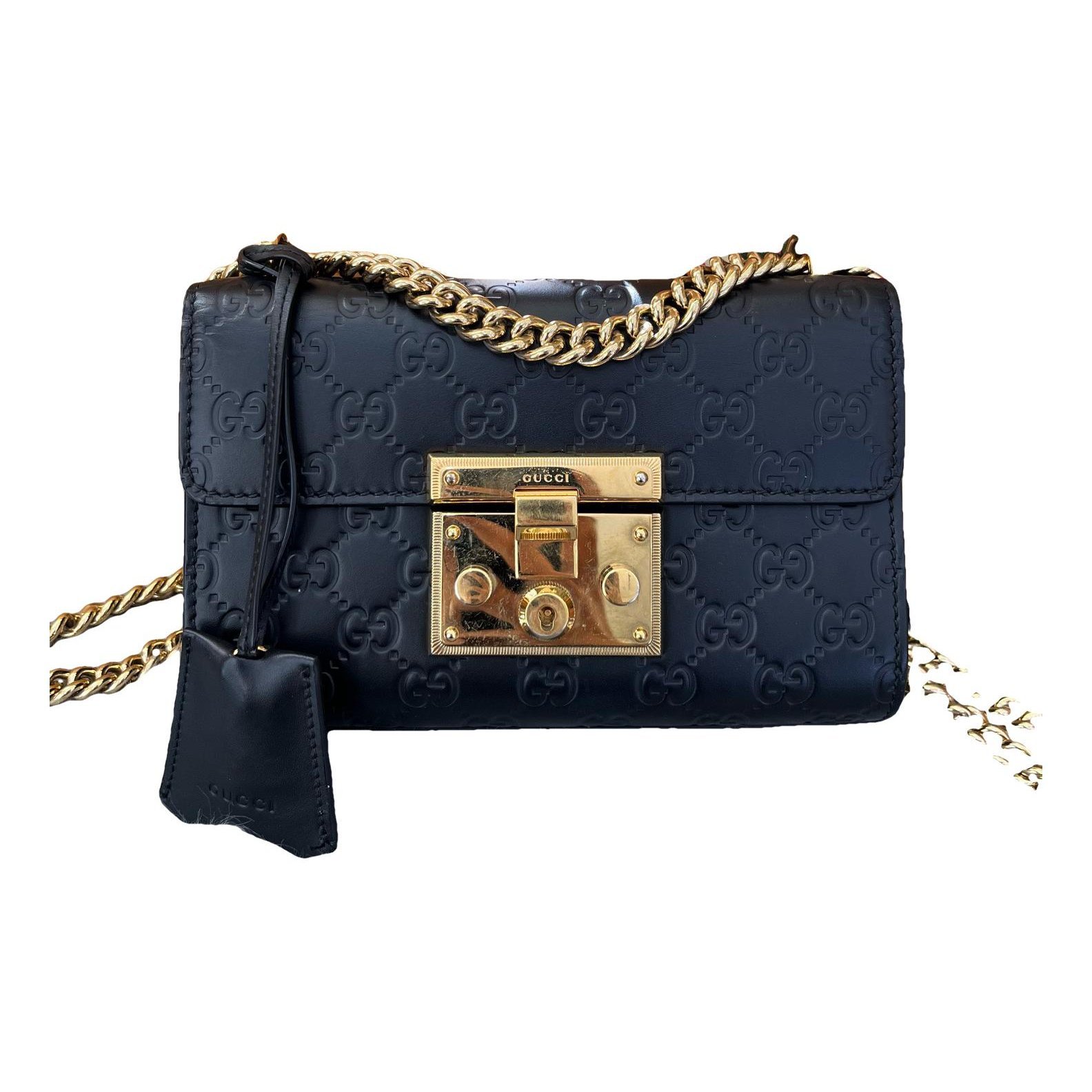 Padlock leather handbag