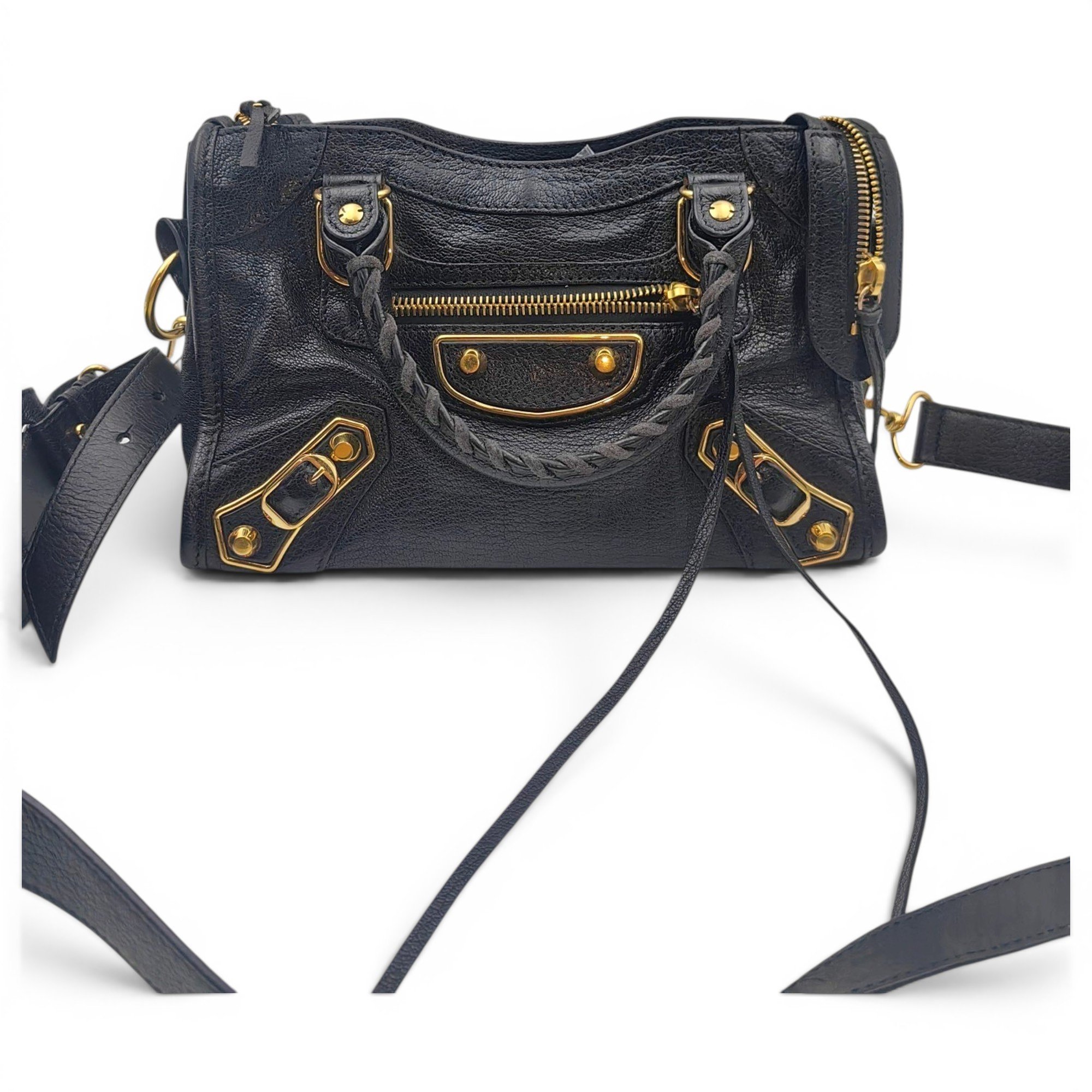 City leather handbag