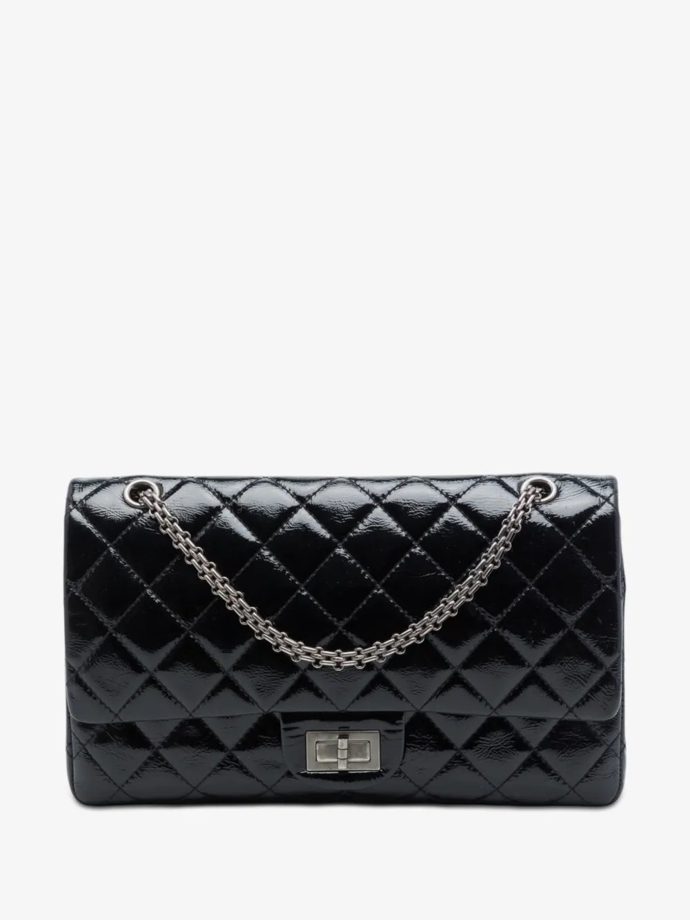 2009-2010 Quilted Crinkled Patent Reissue 2.55 Double Flap 227 shoulder bag