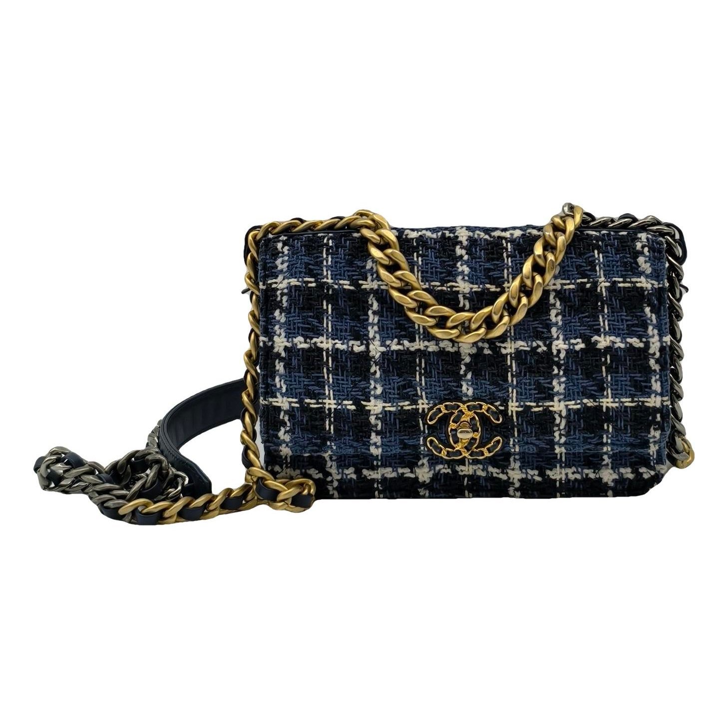 Wallet On Chain Chanel 19 tweed handbag