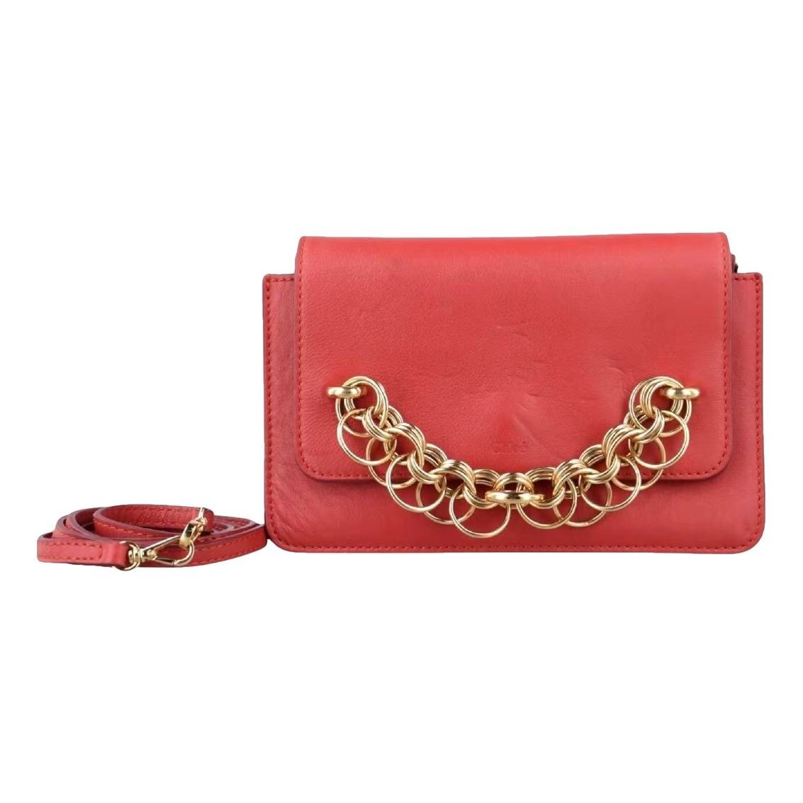Leather clutch bag