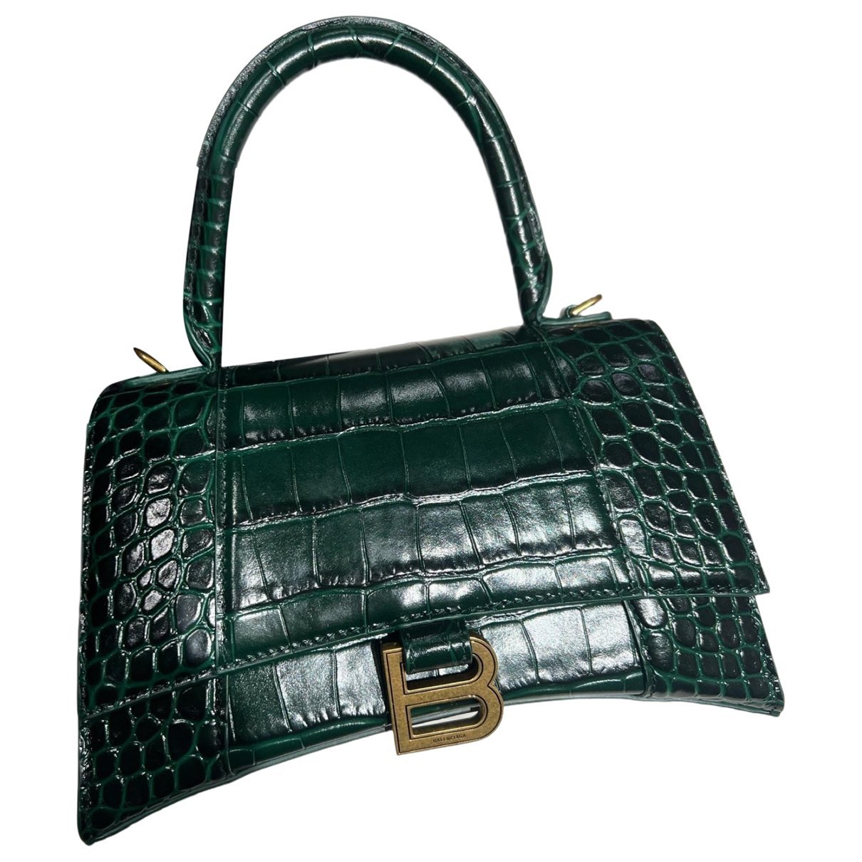 Hourglass leather handbag