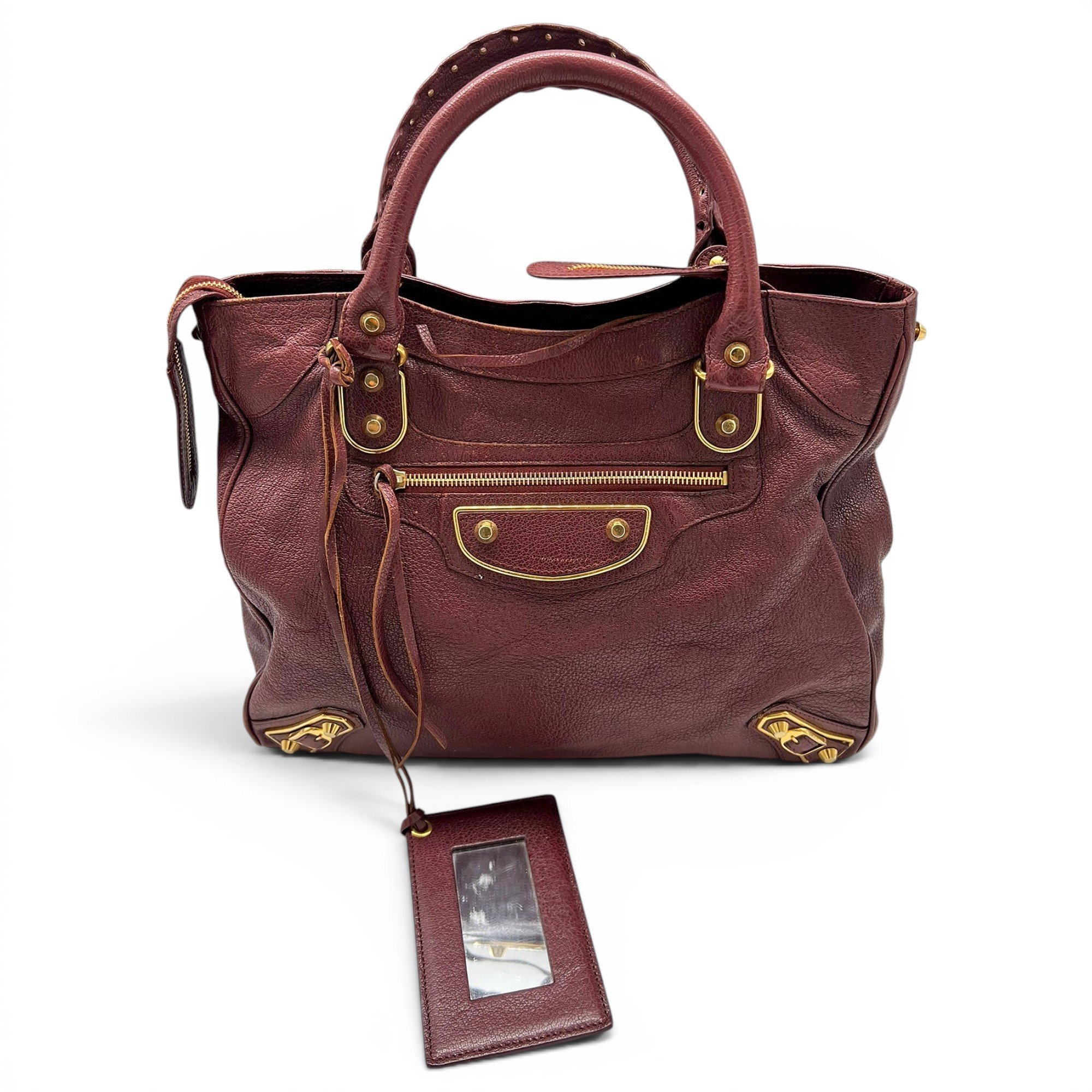 Papier leather handbag