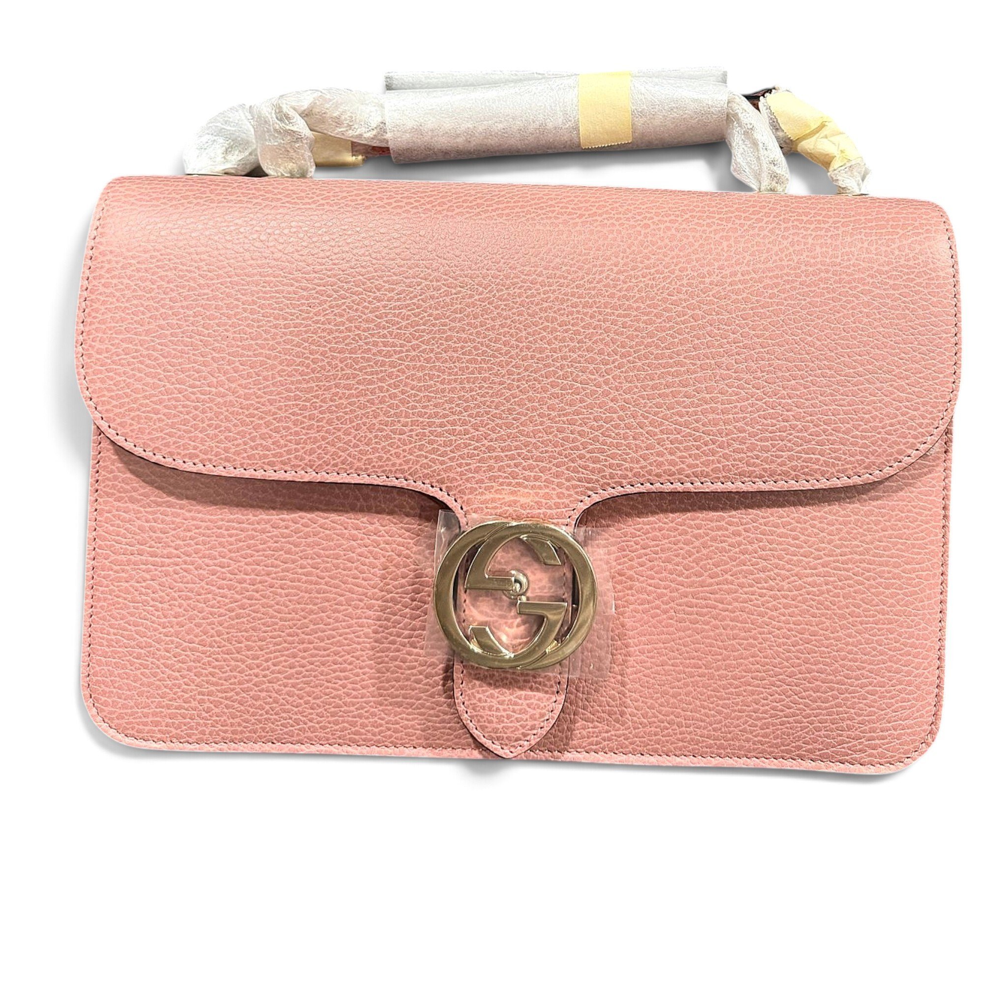 Interlocking leather handbag