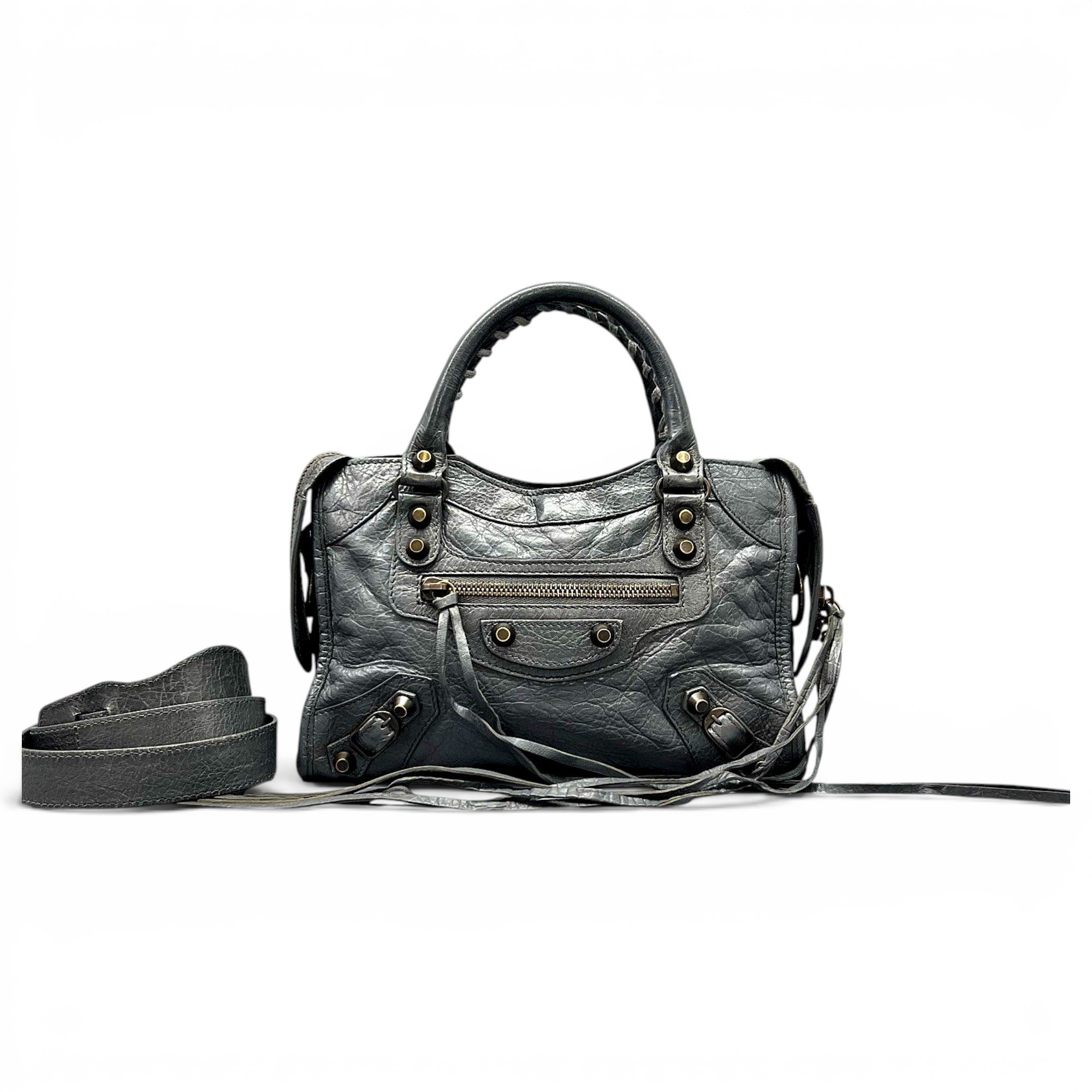City leather handbag