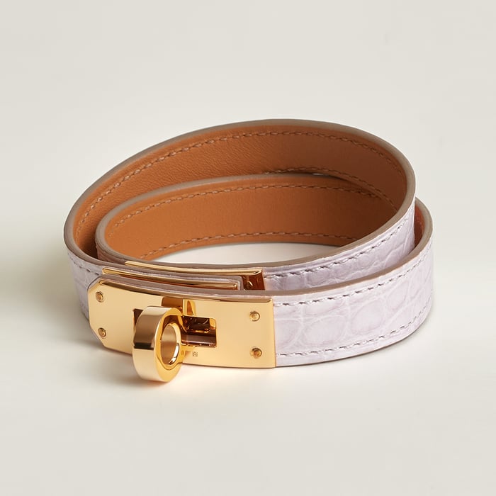 Mauve Pâle Kelly Double Tour Bracelet