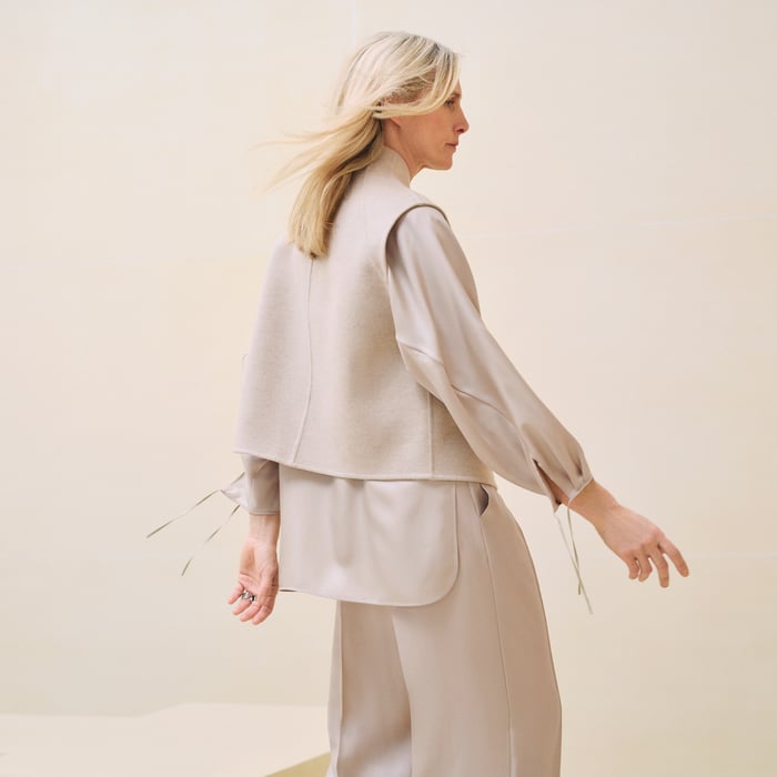 Beige Naturel Cashmere Short Vest