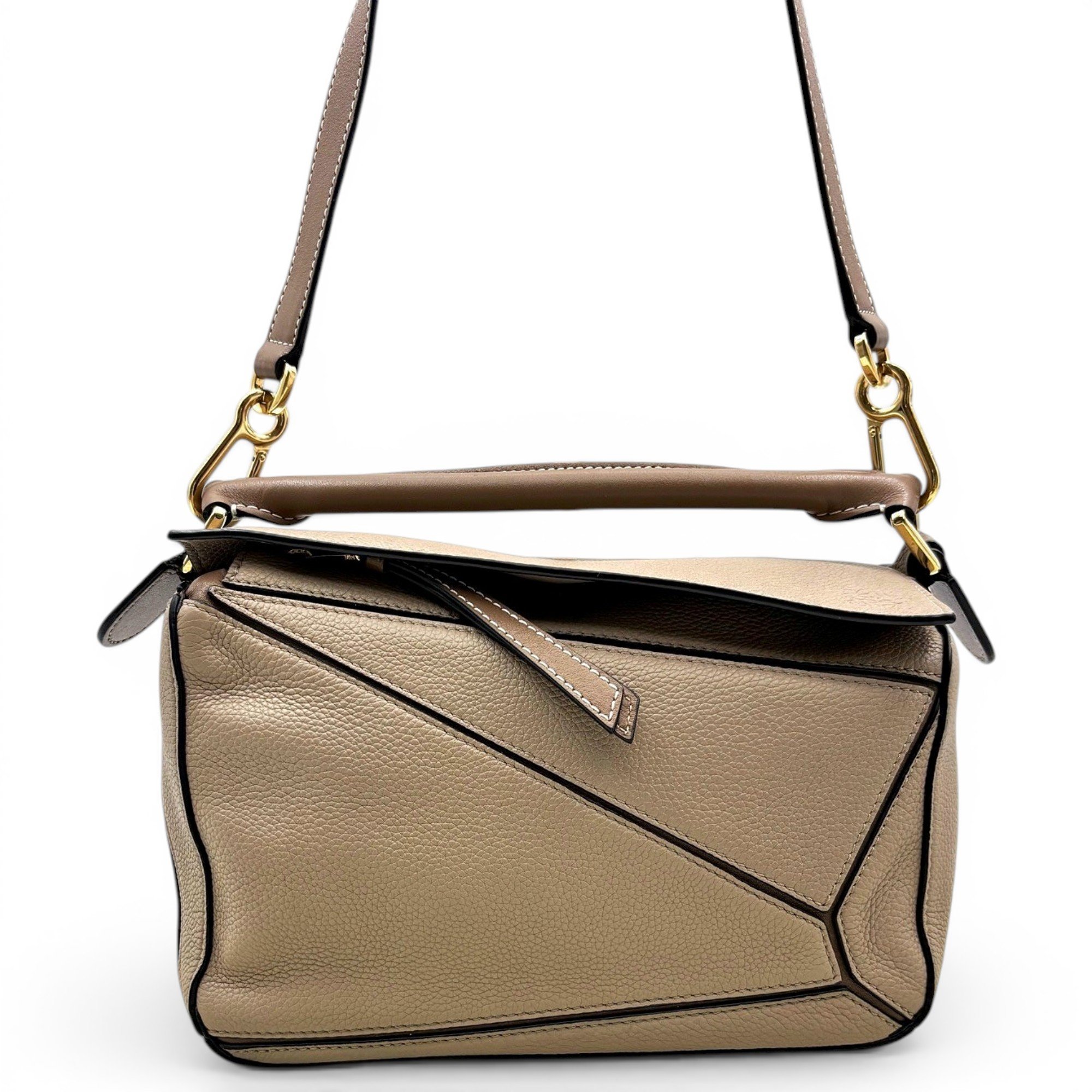 Puzzle leather handbag