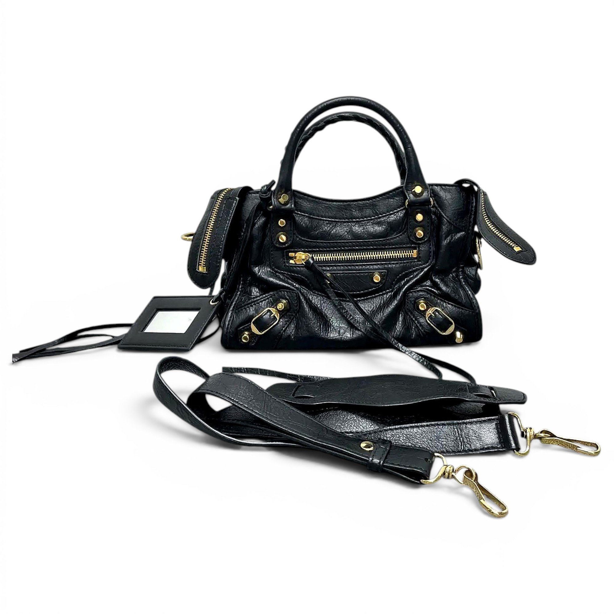 City leather handbag