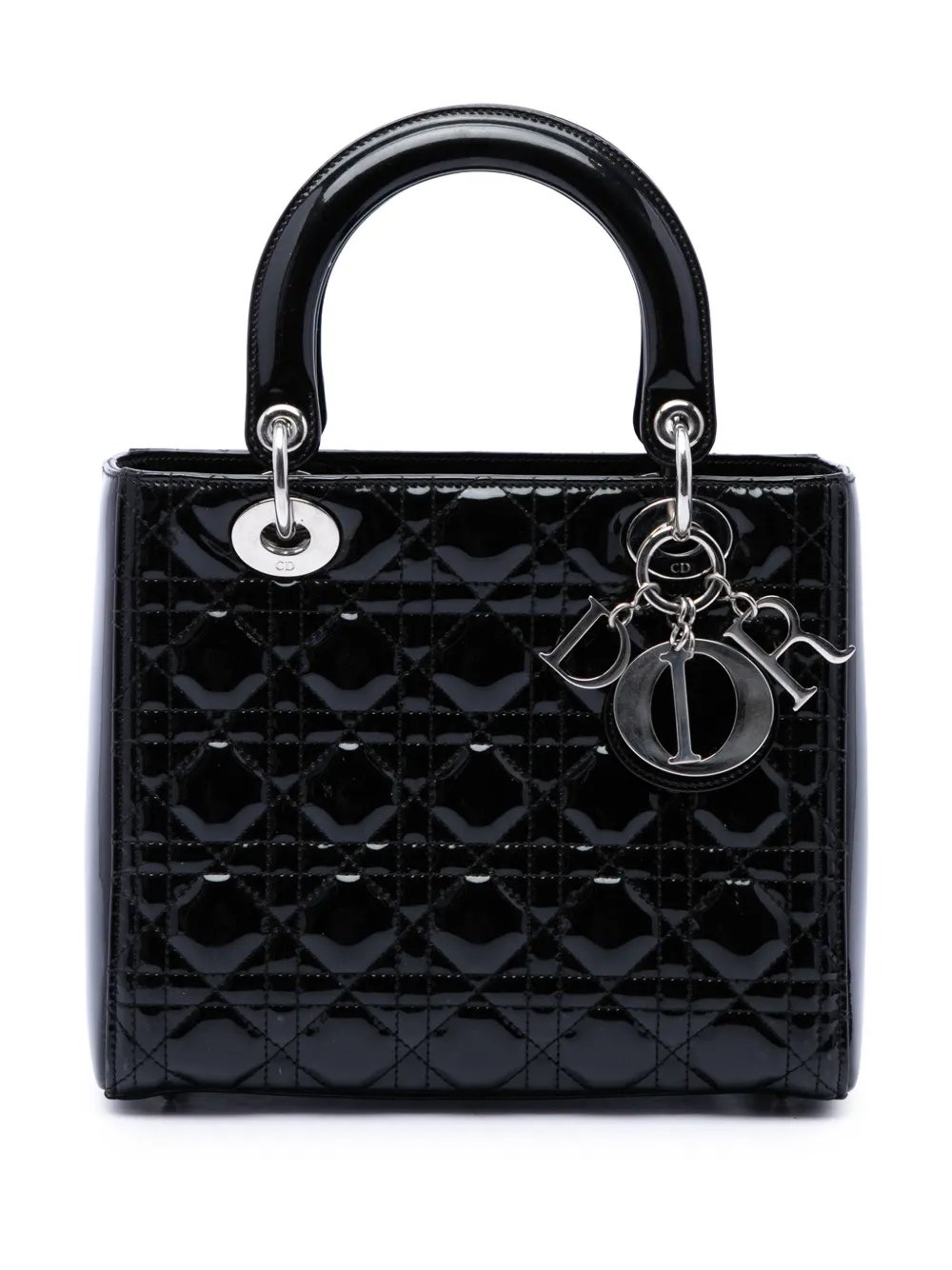2015 Medium Patent Cannage Lady Dior satchel