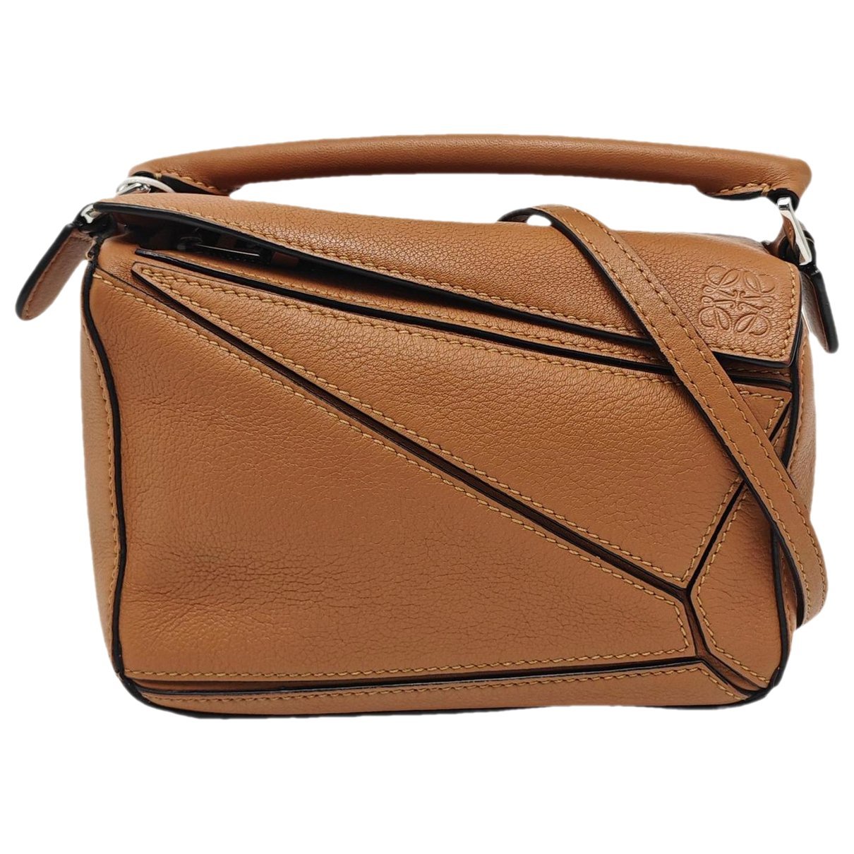 Puzzle leather handbag