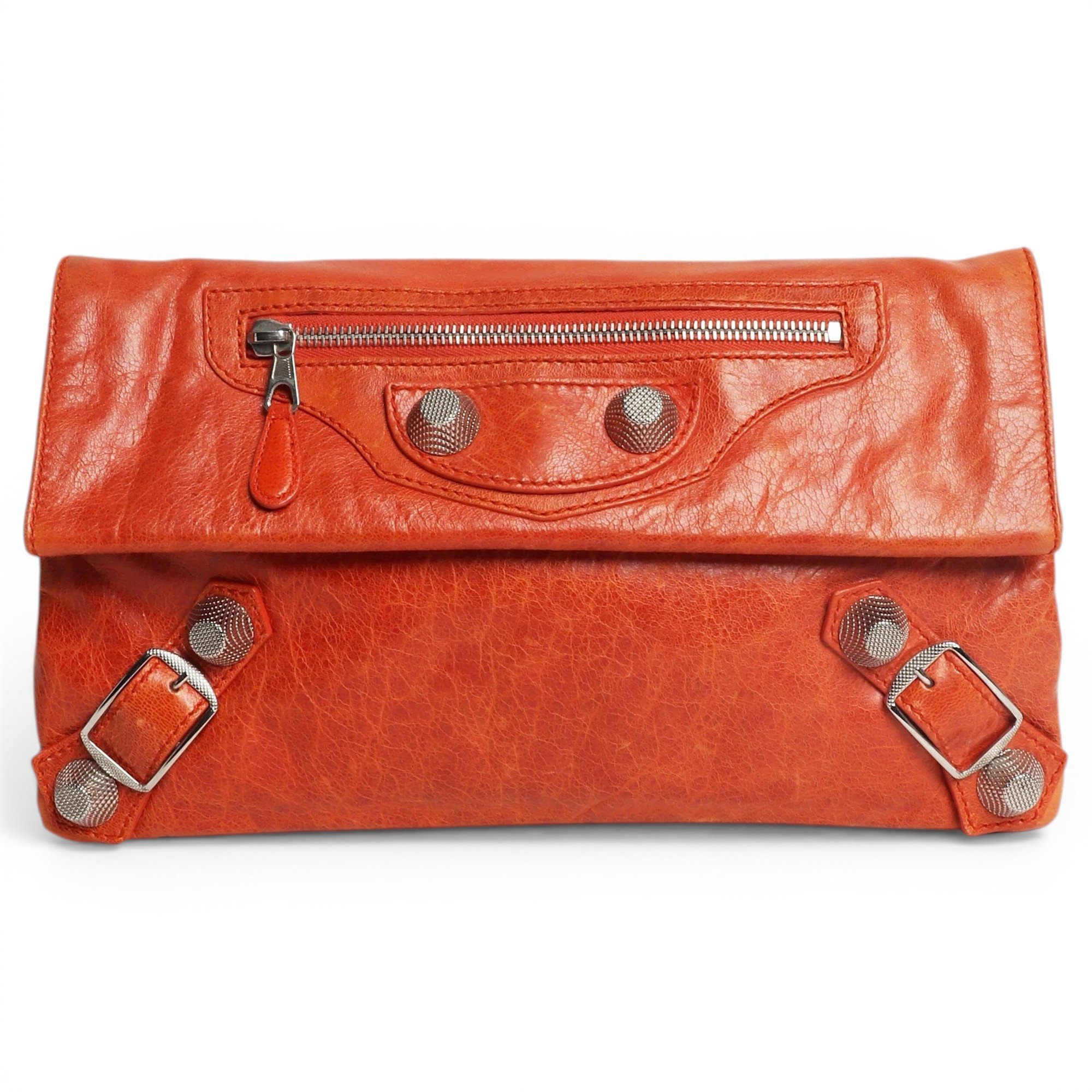 Envelop leather clutch bag