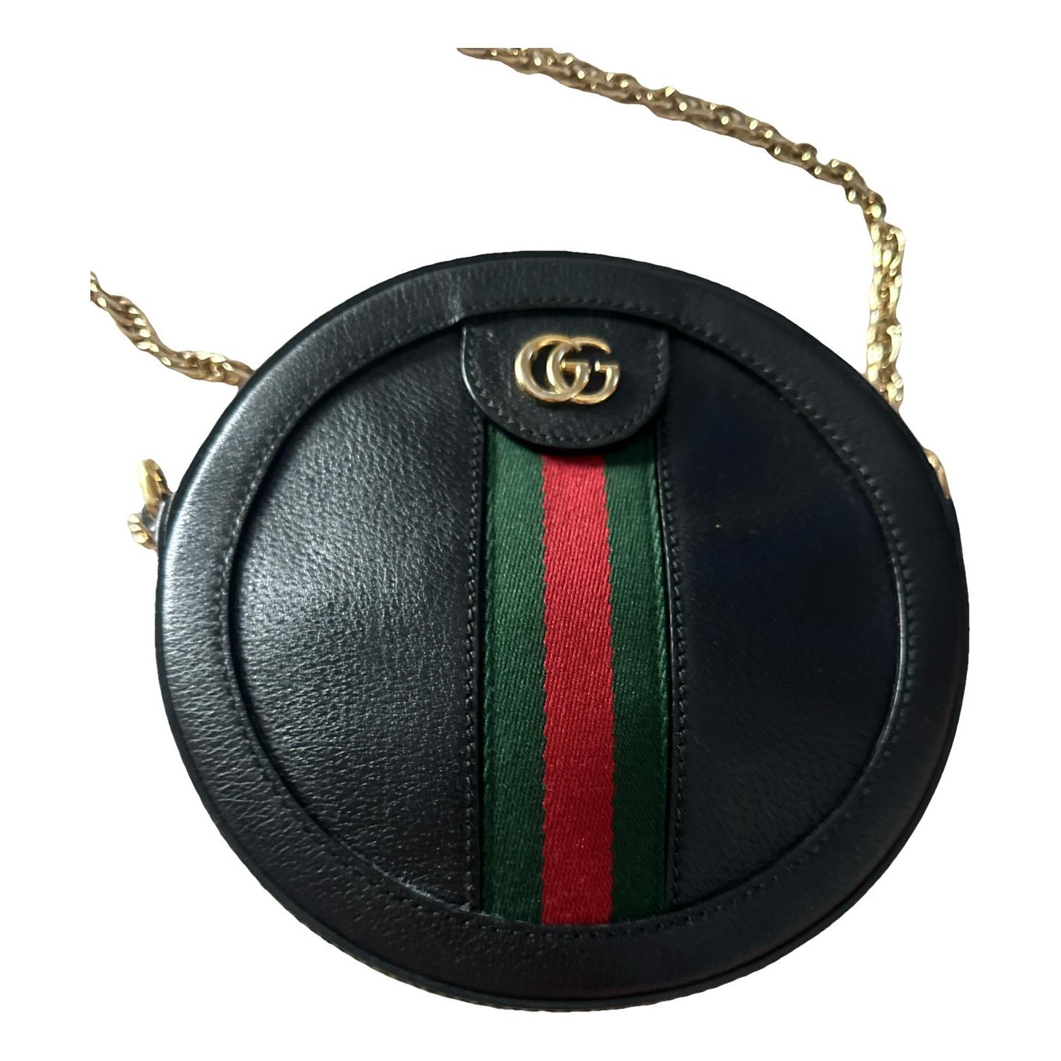 Ophidia Round leather crossbody bag