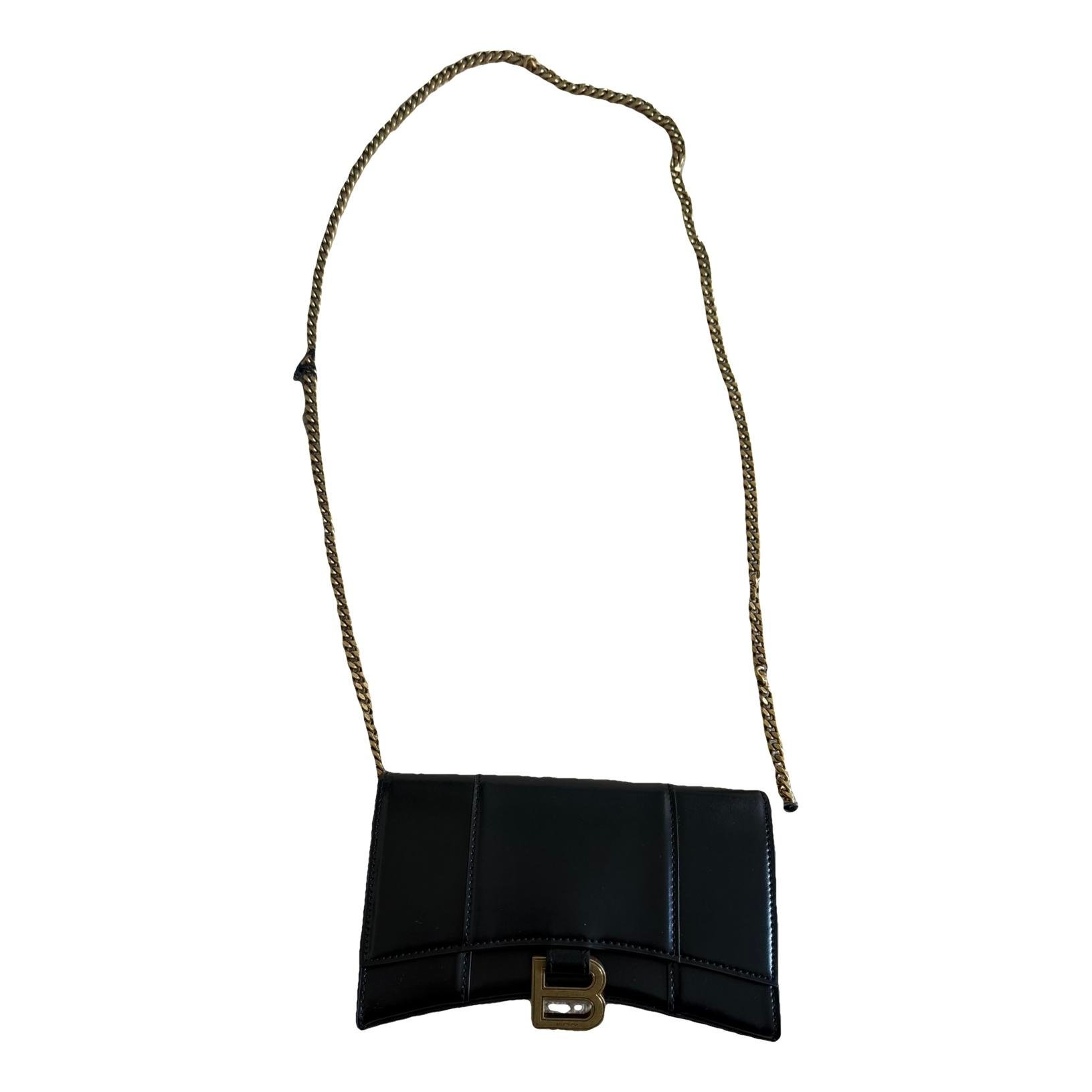 Hourglass leather crossbody bag