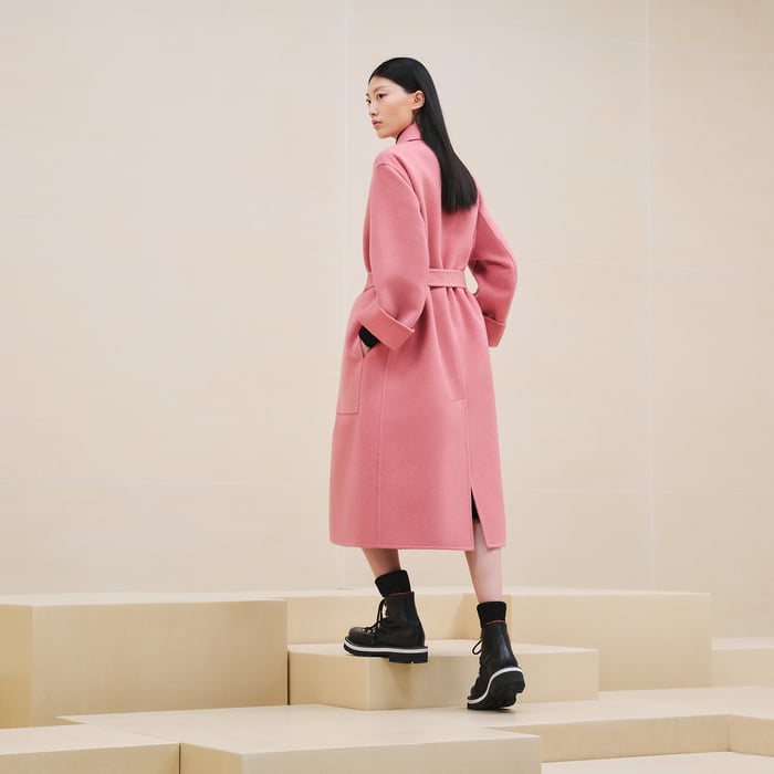 Rose Incarnat Cashmere Wrap Coat