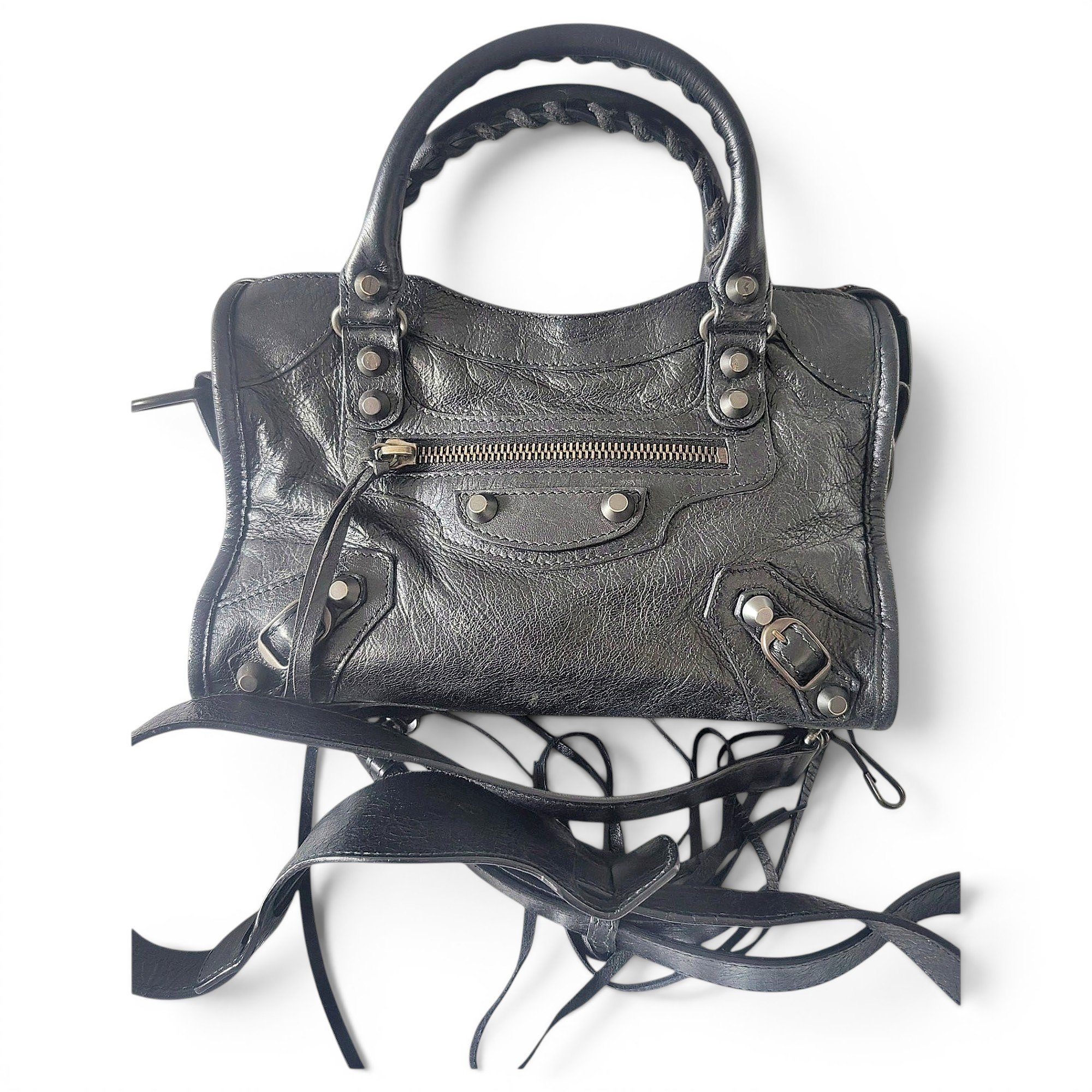 City leather handbag