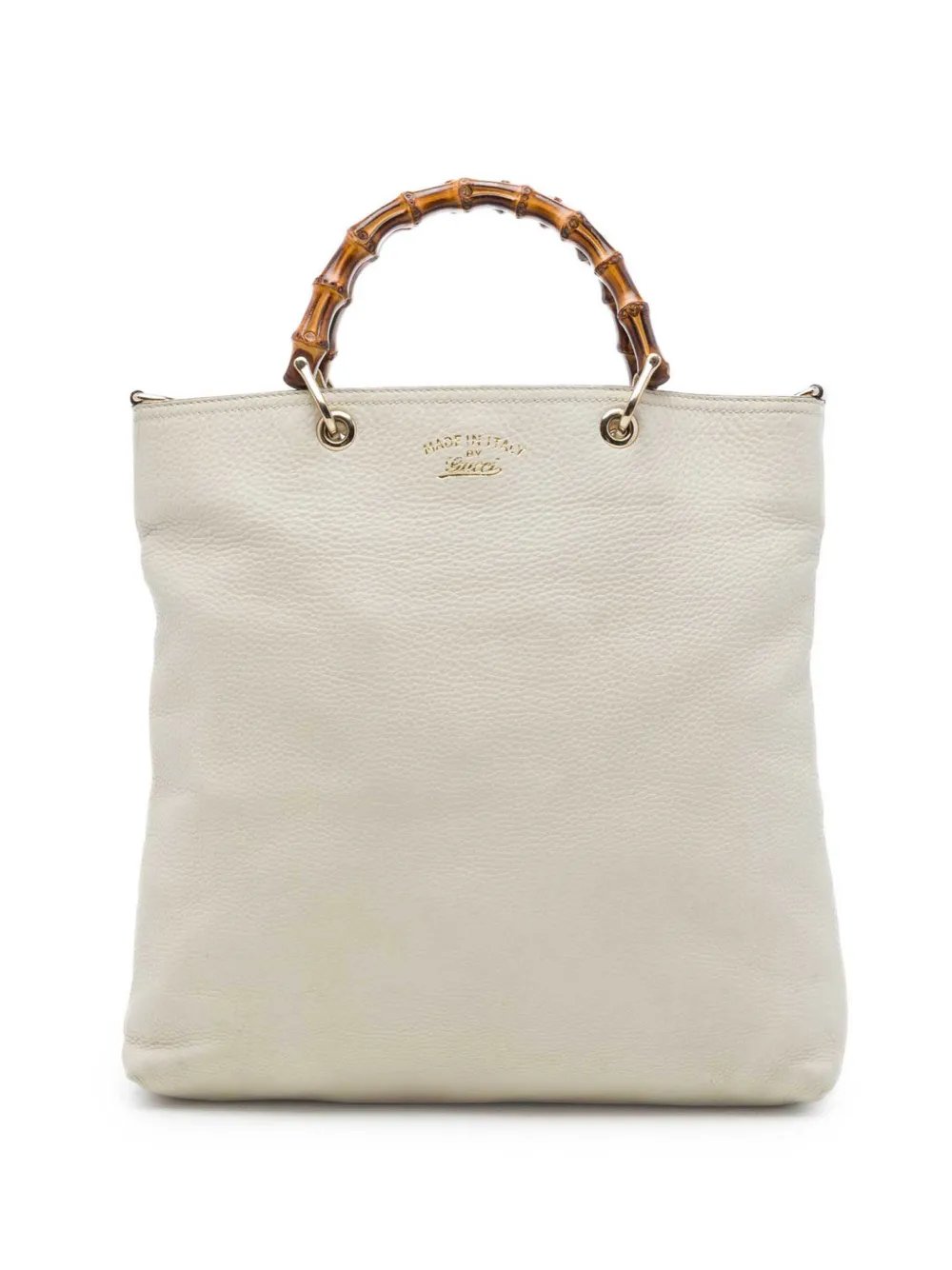 2016-2026 Tall Calfskin Bamboo Shopper Tote satchel