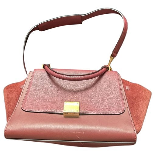 Trapèze leather handbag