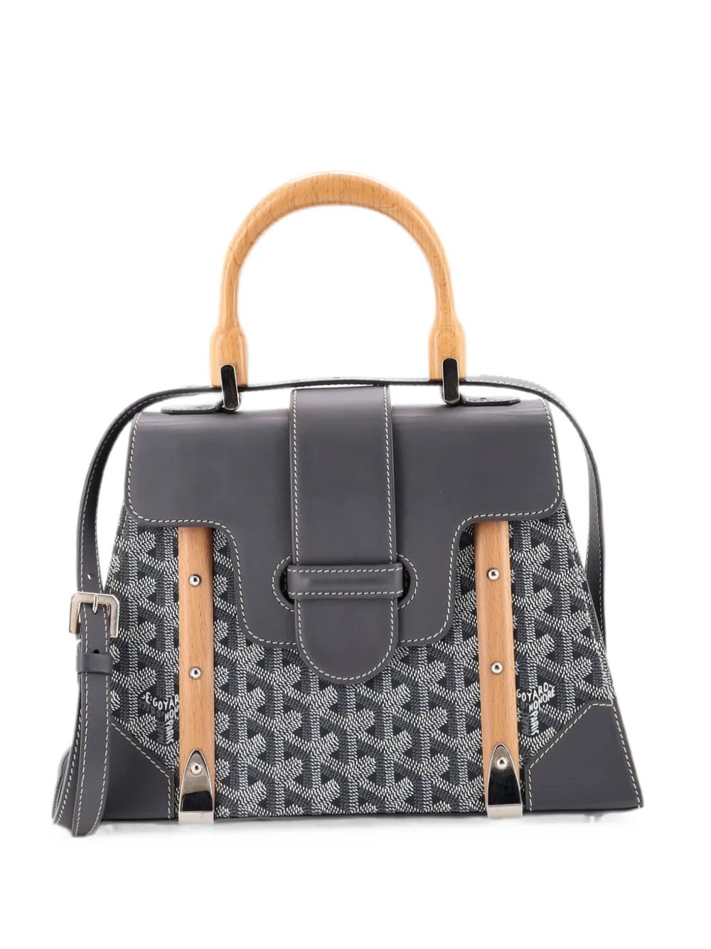 Goyard Saigon Top Handle Bag Coated Canvas with Leather PM satchel