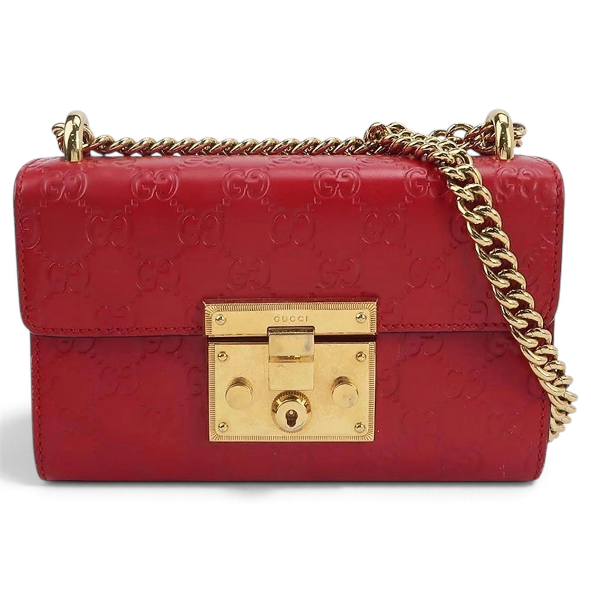 Padlock leather handbag