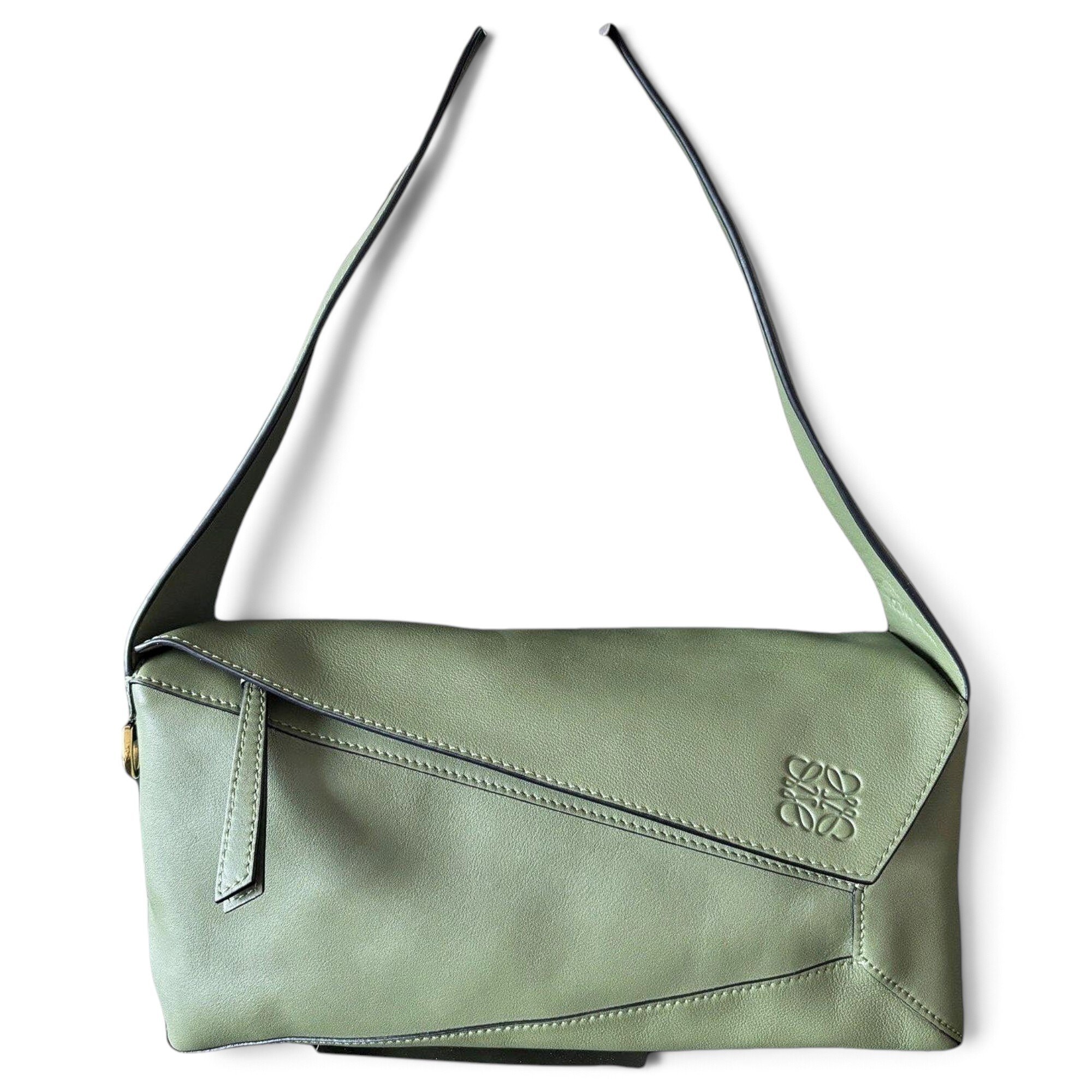 Puzzle leather handbag