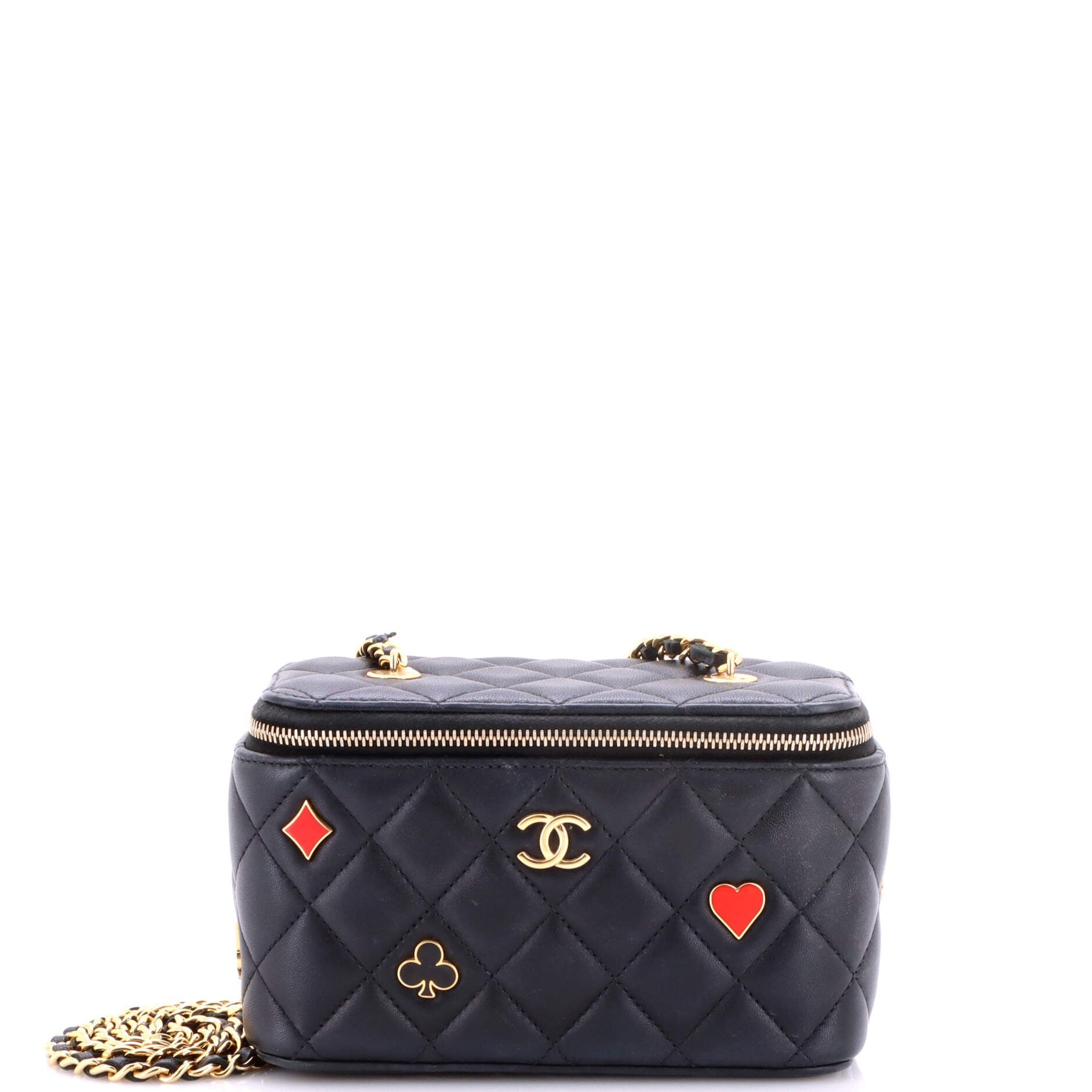 Coco Casino Vanity Case with Chain Quilted Lambskin Small
