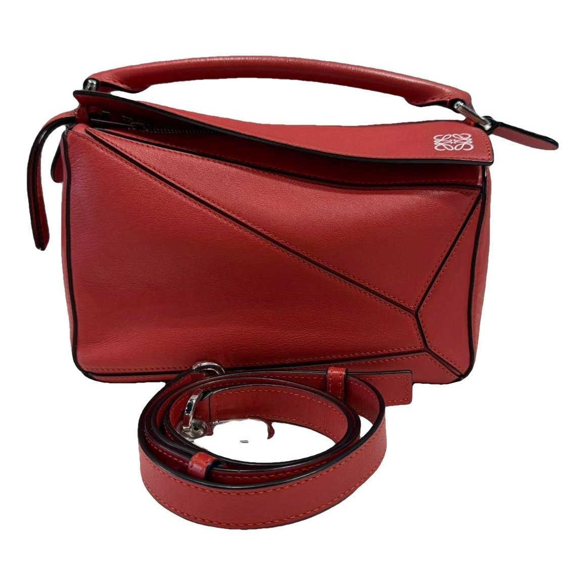 Puzzle leather handbag