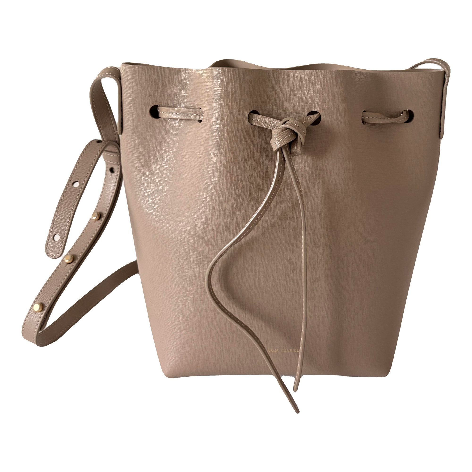 Bucket vegan leather crossbody bag