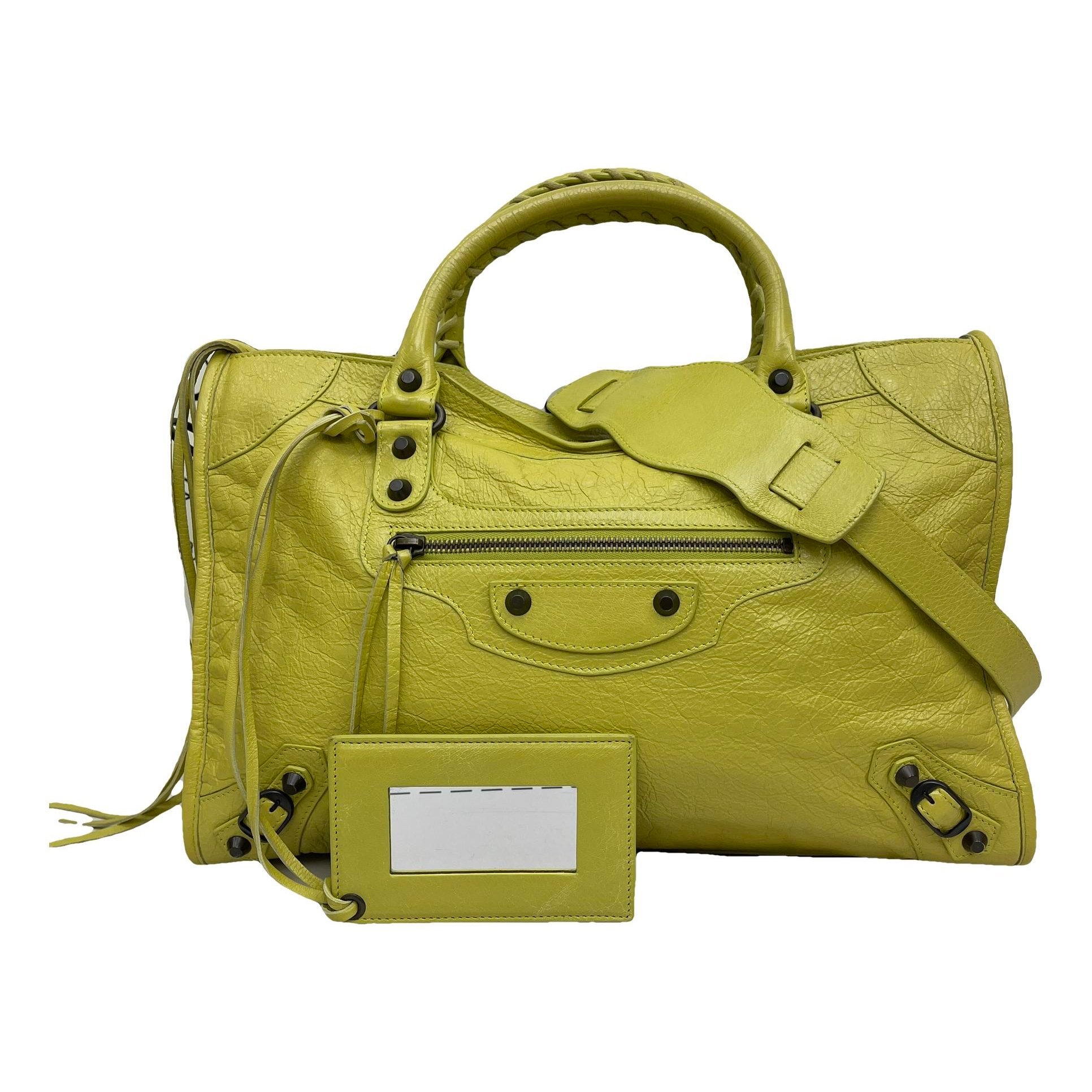 City leather handbag