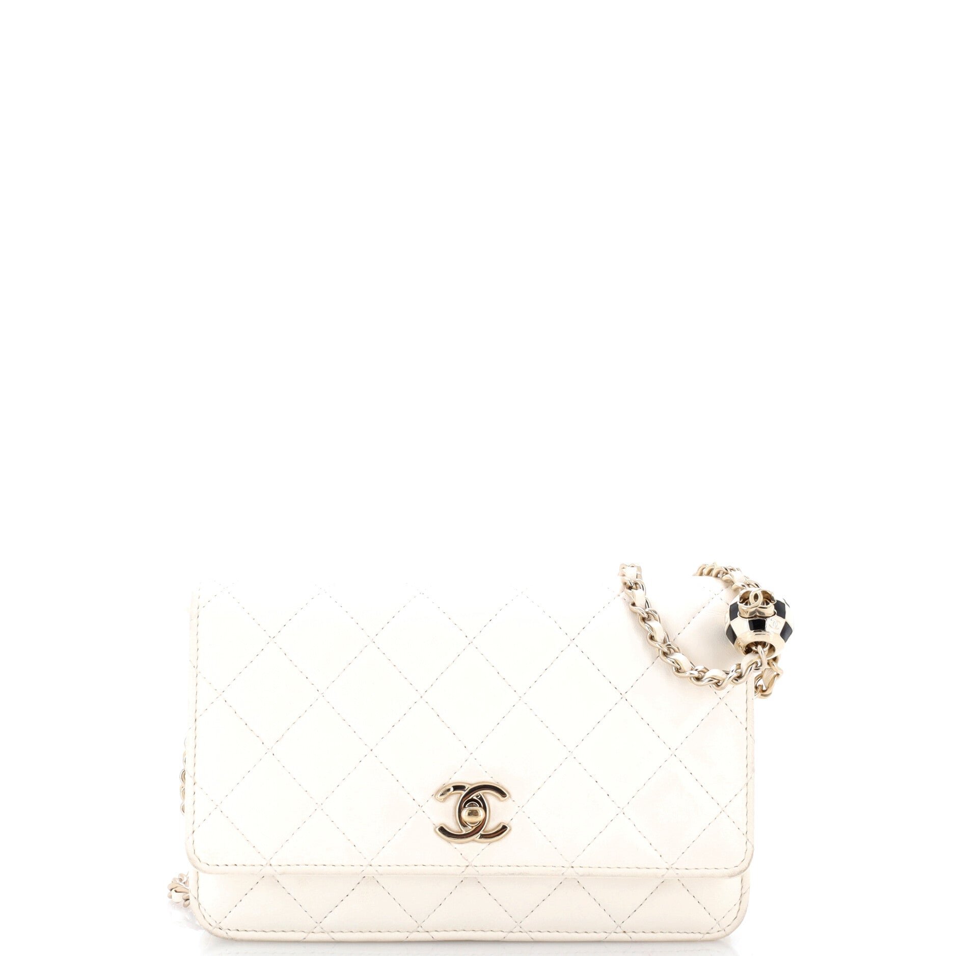 CC Turnlock Wallet on Chain Quilted Lambskin