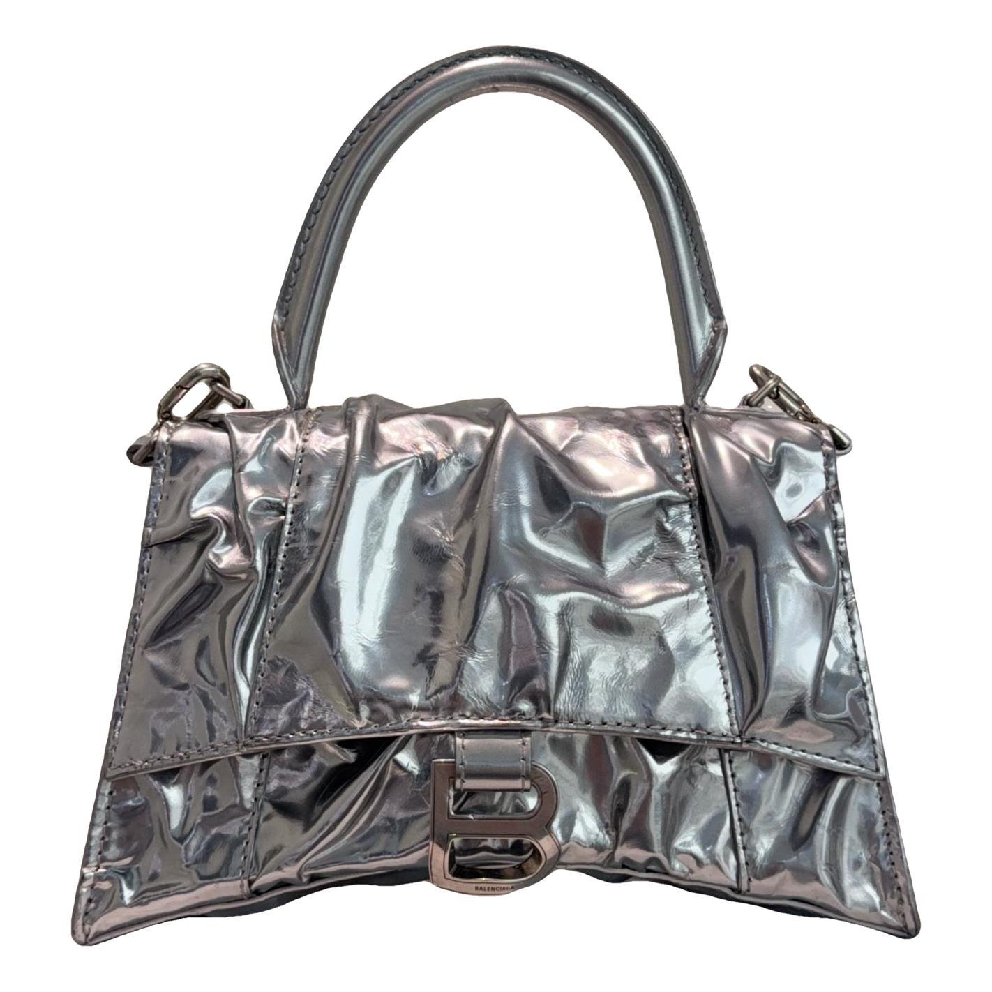 Hourglass leather handbag