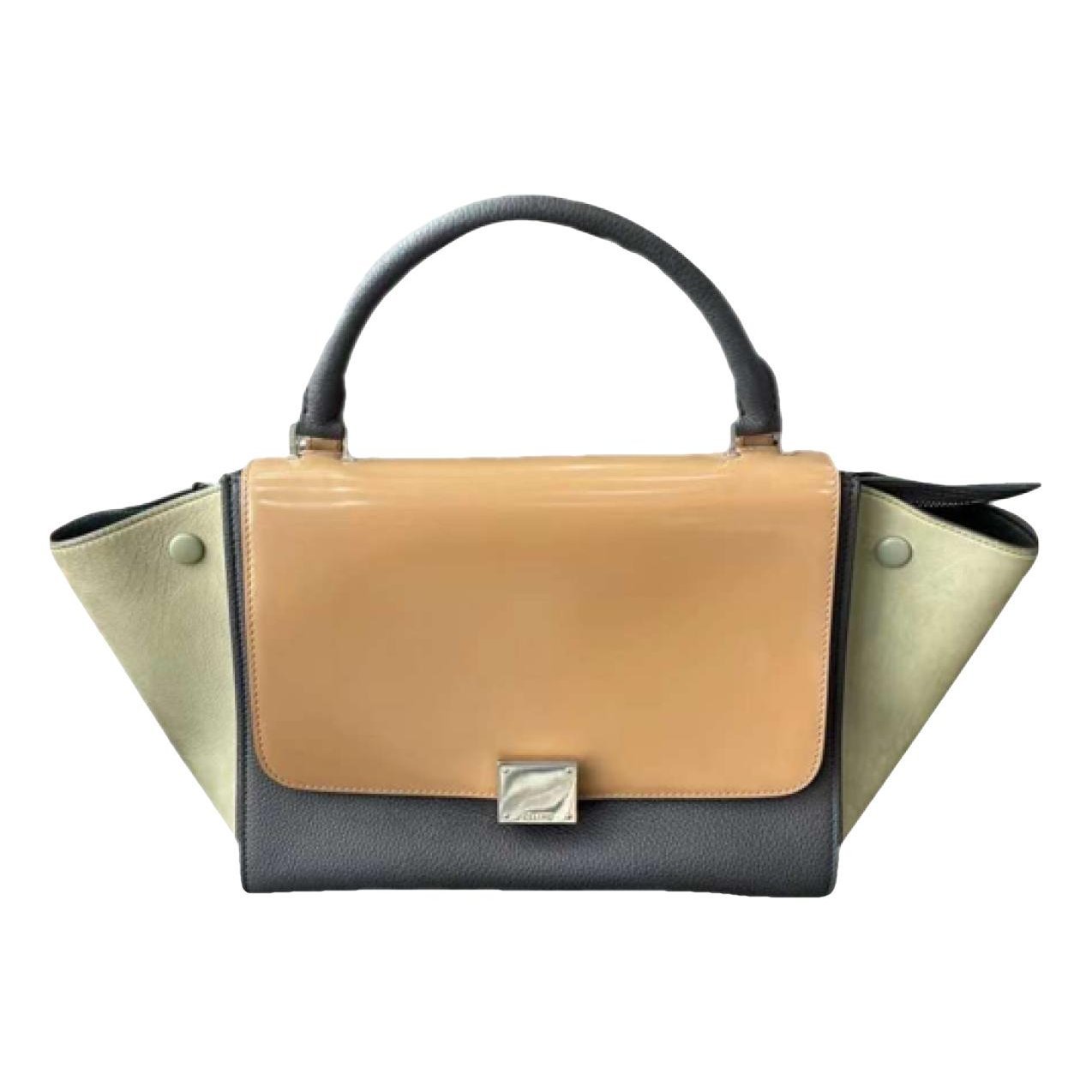 Trapèze leather handbag