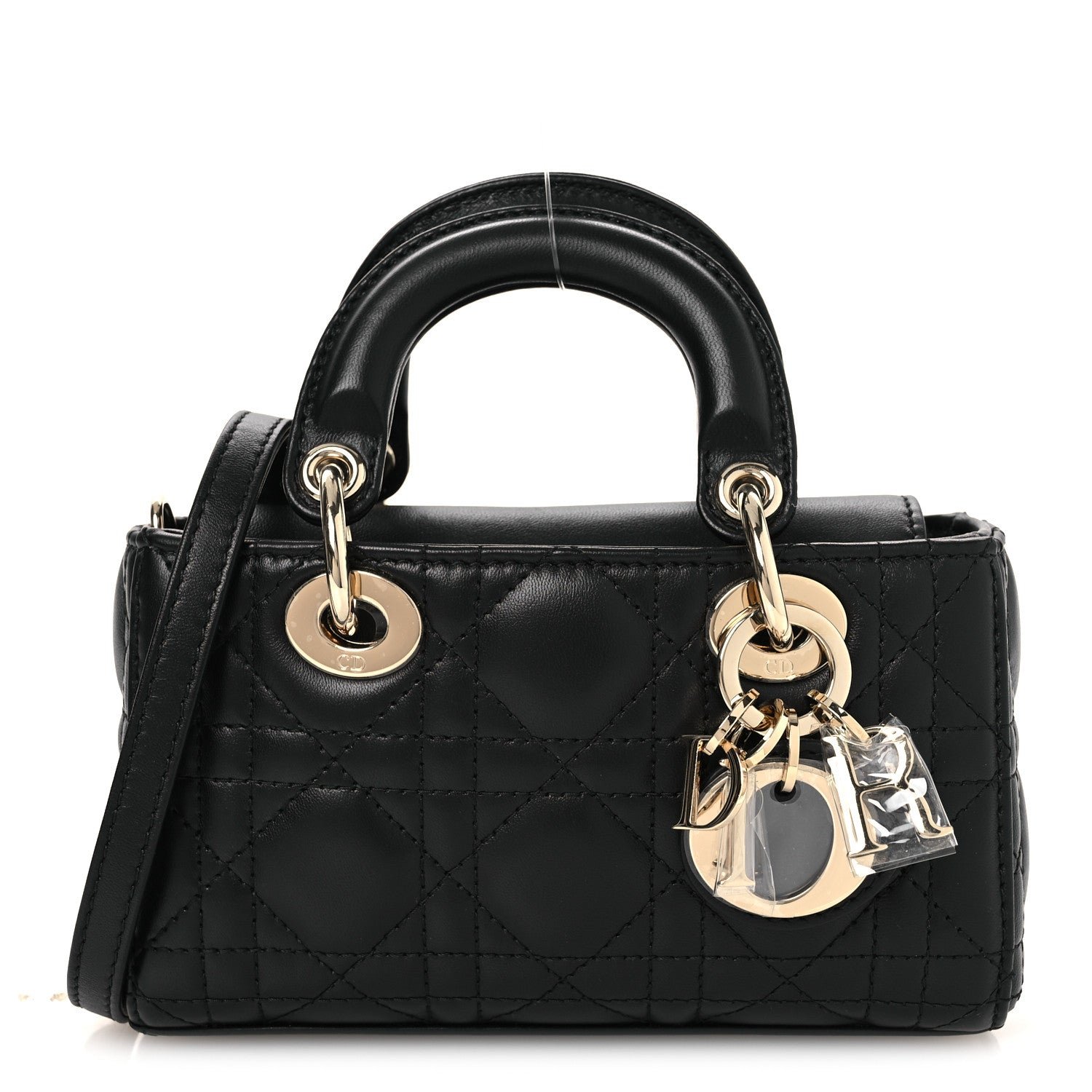 Christian Dior Lambskin Cannage Micro Lady D-Joy Black