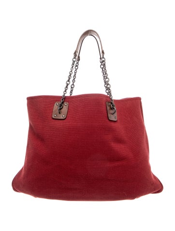 Bottega Veneta Canvas Chain Tote Large