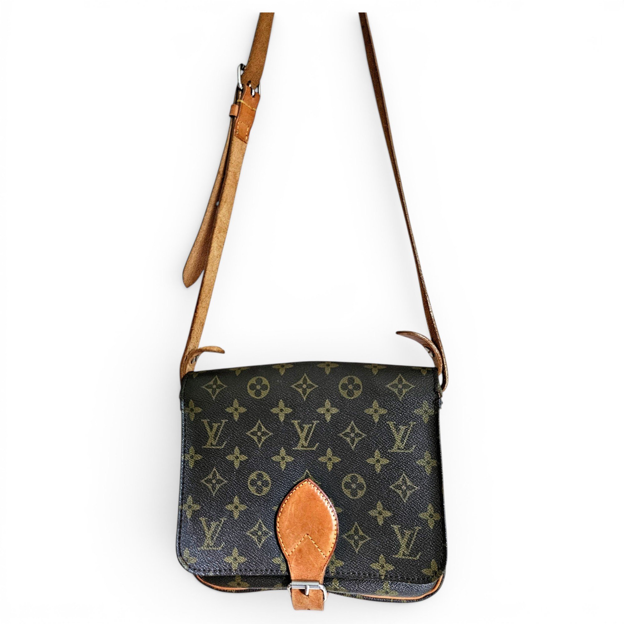 Cartouchière leather crossbody bag